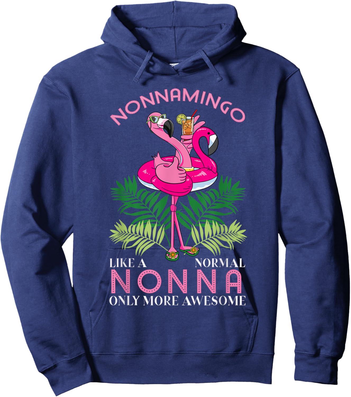 Nonnamingo Grandmother Flamingo Lover Gramma Grandma Granny Hoodie - Hoodie | Navy