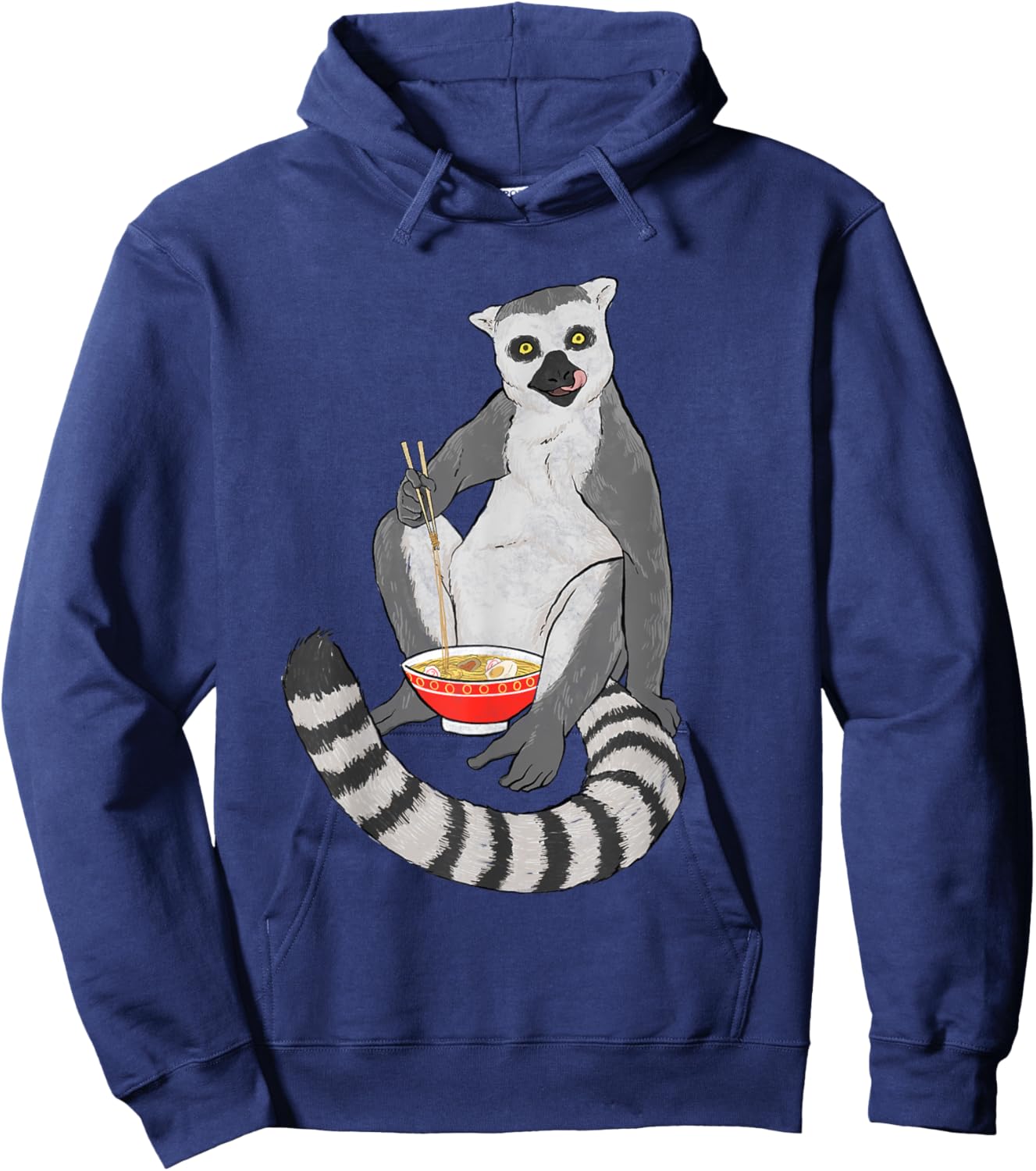 Lemur Ramen Bowl - Zookeeper Animal Researcher Lemur Lover Hoodie - Hoodie | Navy