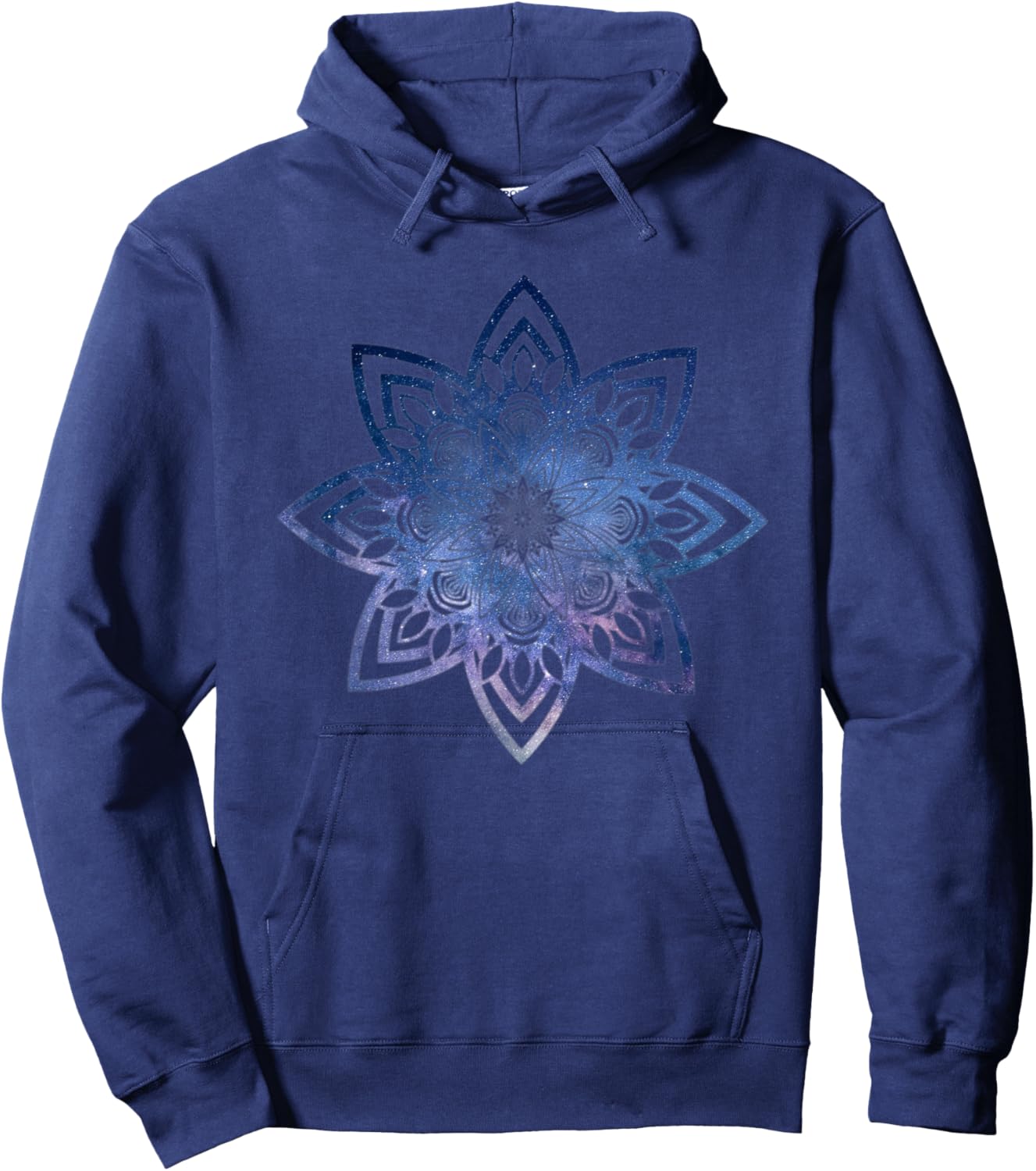 Blue Milkyway Mandala Sacred Geometry Yoga Mantra Om Hoodie - Hoodie | Navy