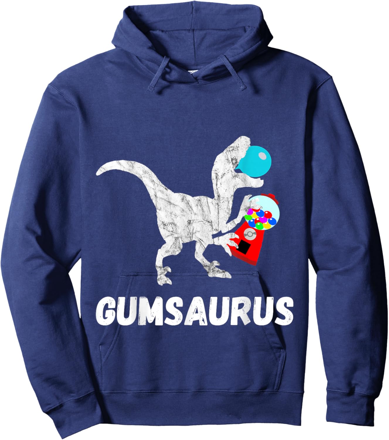 Bubble Gum Saurus Gumball Machine Chewing Dinosaurs T-Rex Hoodie - Hoodie | Navy