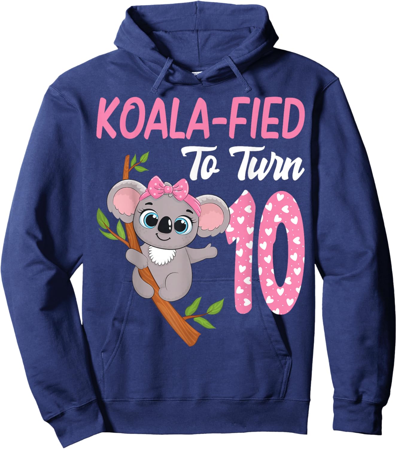 10 Year Old Koala 10th Birthday Party Animal Koala Lover Hoodie - Hoodie | Navy