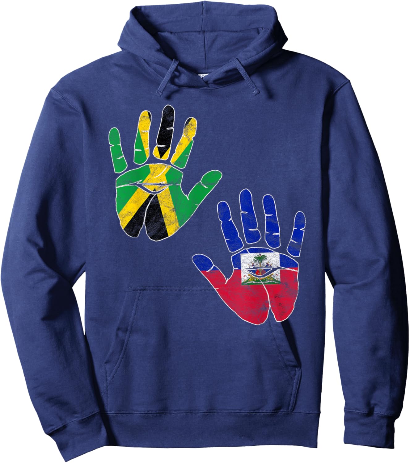 Haiti Haitian America Jamaica Caribbean Combo Mixed Kids Hoodie - Hoodie | Navy