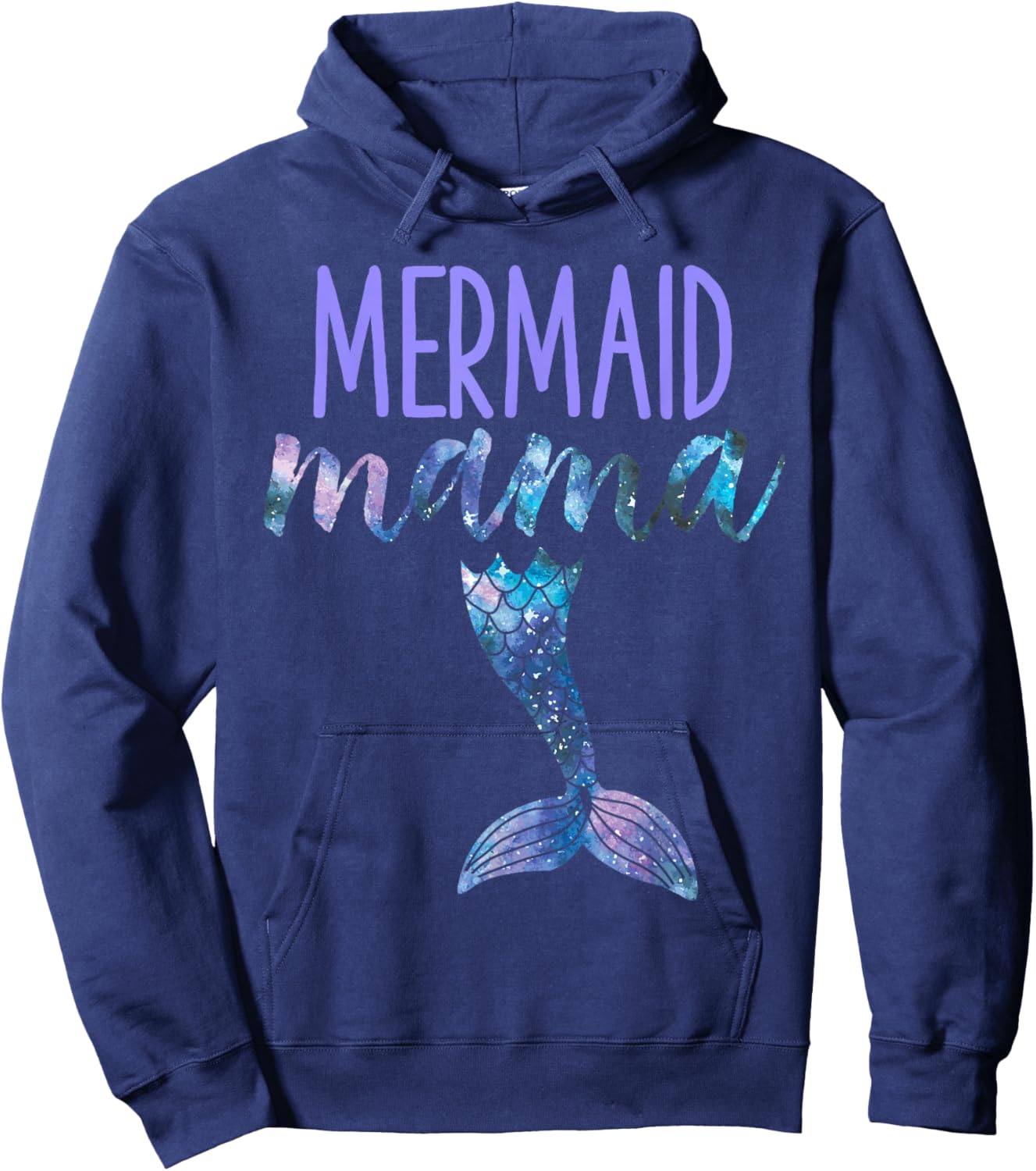 Mermaid Mama Cute Funny Matching Mermaid Birthday Party Small Hoodie - Hoodie | Navy