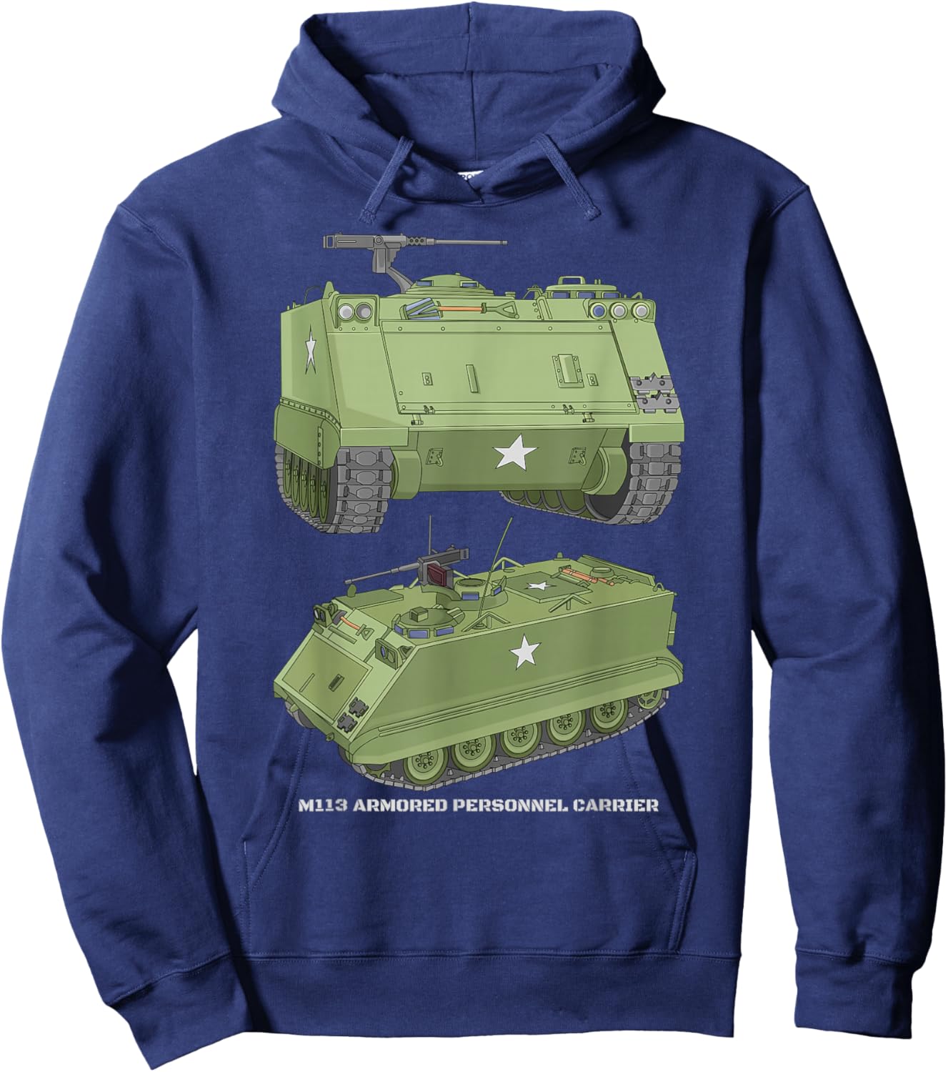 M113 Armored Personnel Carrier APC Diagram Hoodie - Hoodie | Navy