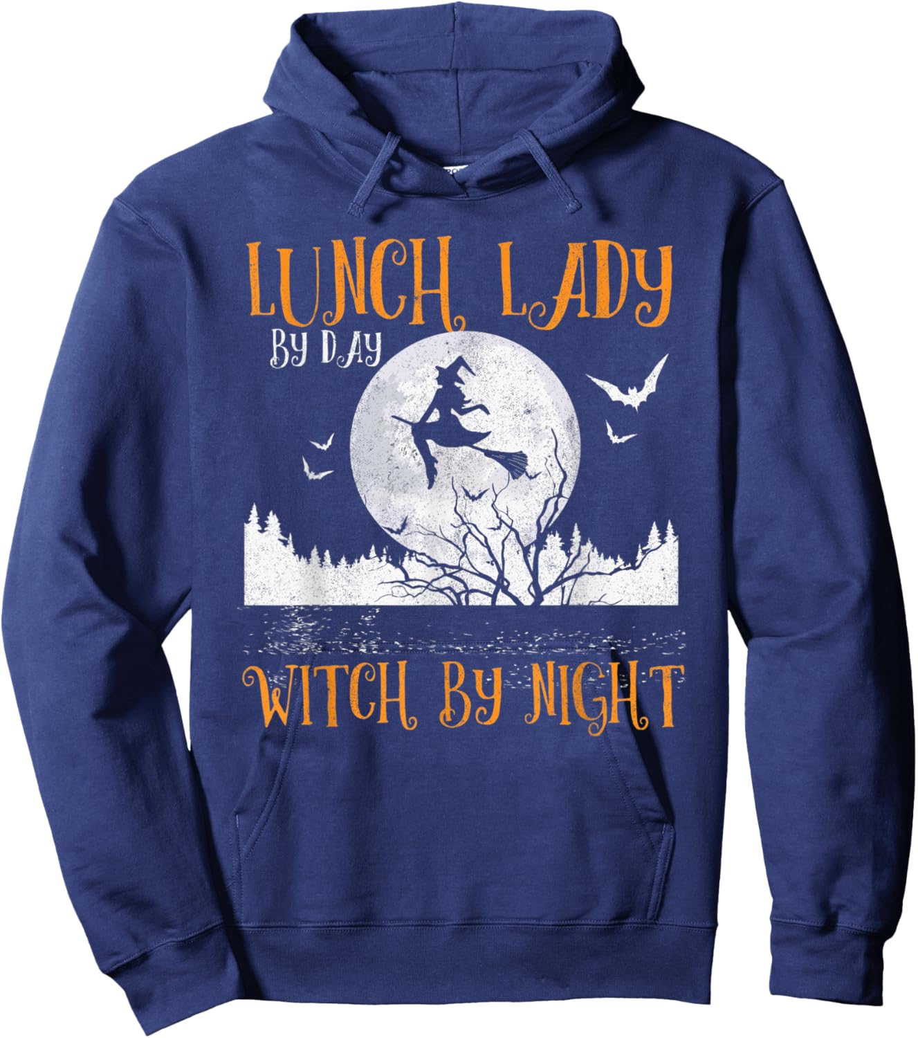 Lunch Lady By Day Witch By Night Women Halloween Hoodie - Hoodie | Navy