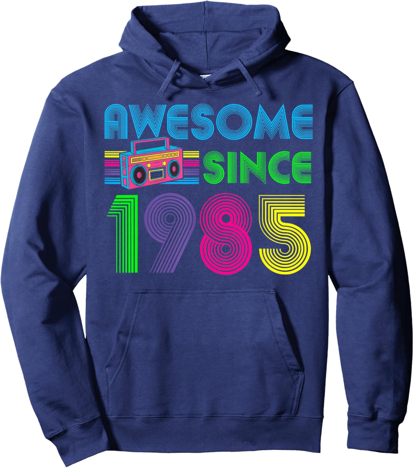 Retro Vintage 80s Awesome Since 1985 36th Birthday Hoodie - Hoodie | Navy
