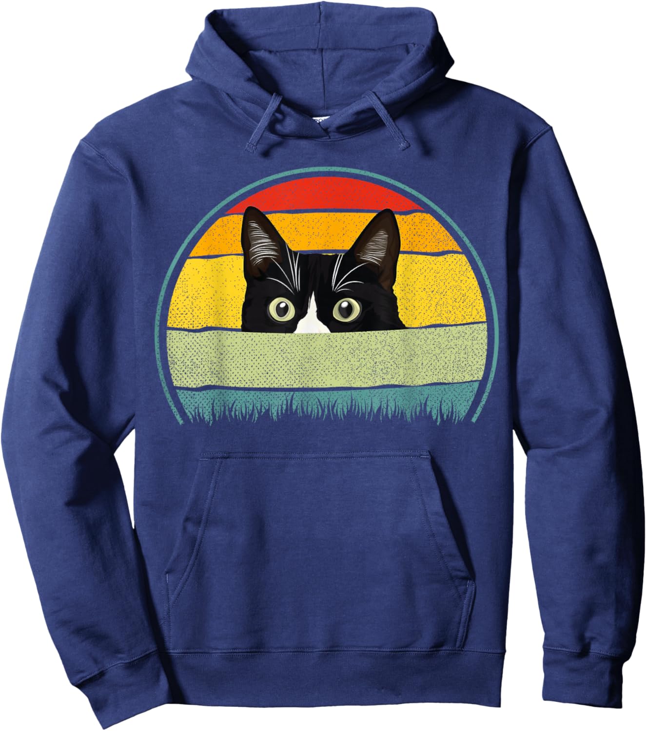 Tuxedo cat vintage retro cats loves Hoodie - Hoodie | Navy