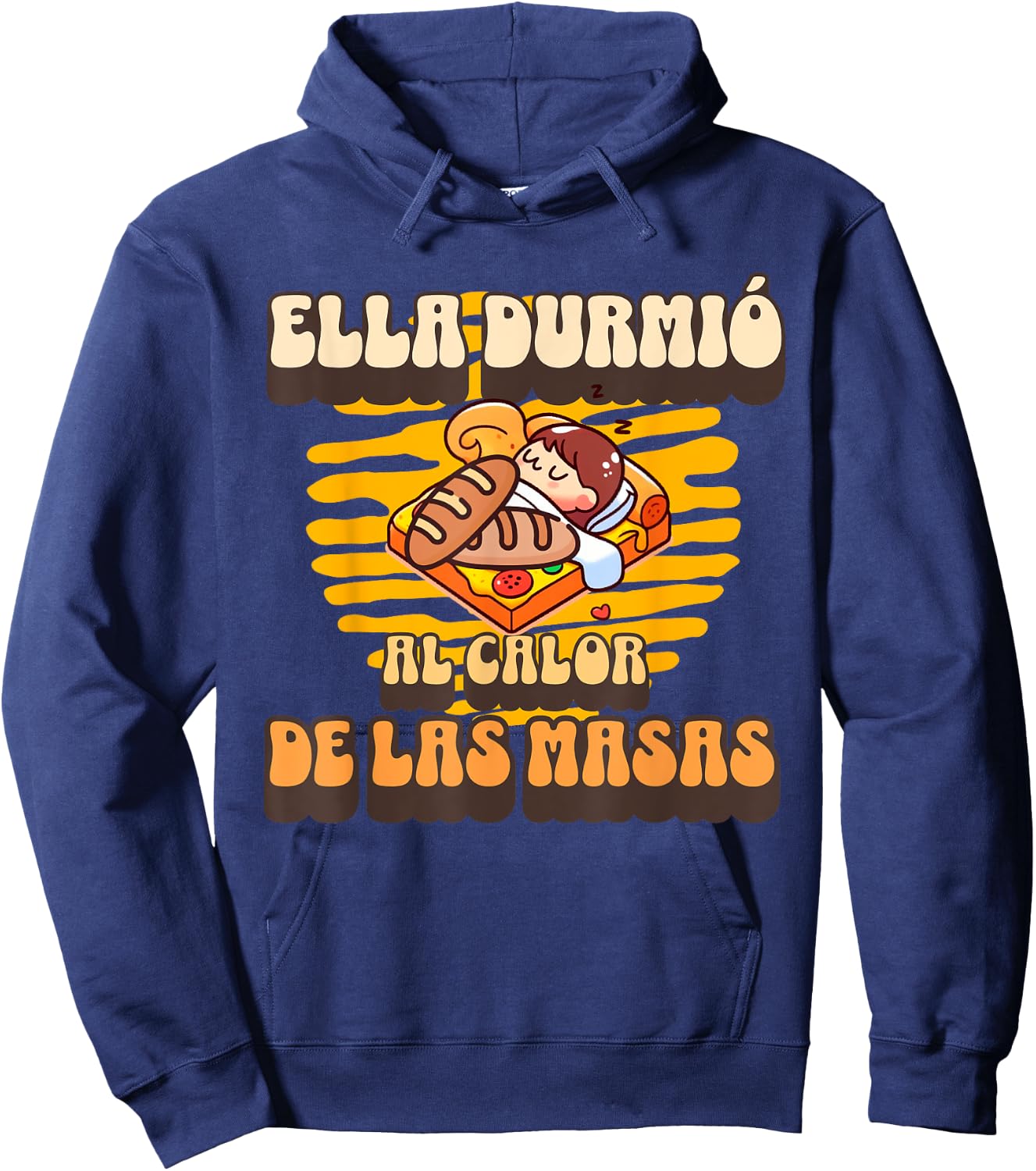Ella durmio al calor cool funny rock spanish espanol Hoodie - Hoodie | Navy