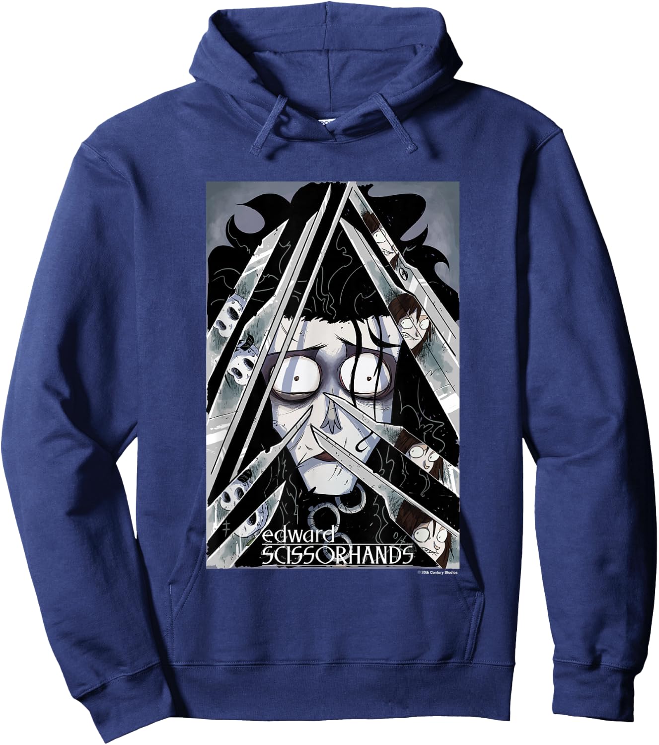 Edward Scissorhands Edward Behind Scissors Comic Book Poster Hoodie - Hoodie | Navy