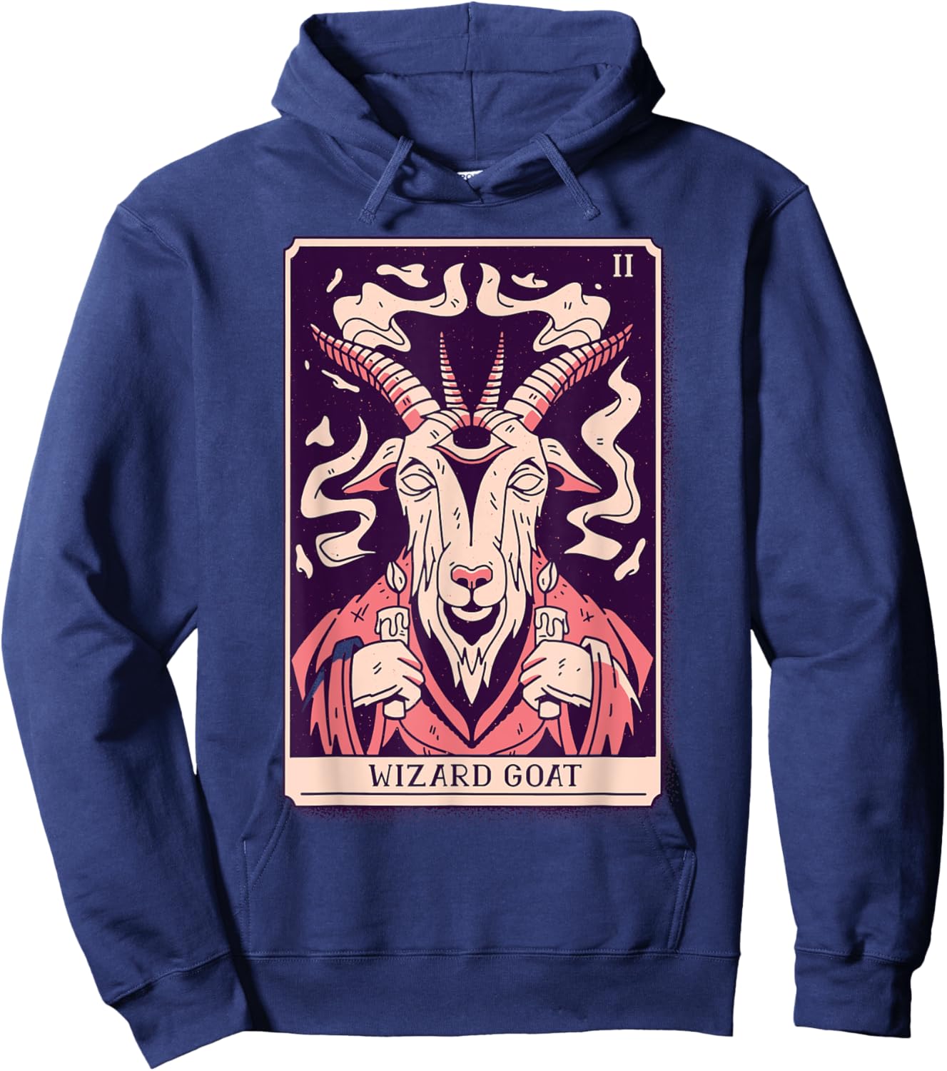 Tarot Card Goat Wizard Devil Gothic Magic, Occult Hoodie - Hoodie | Navy