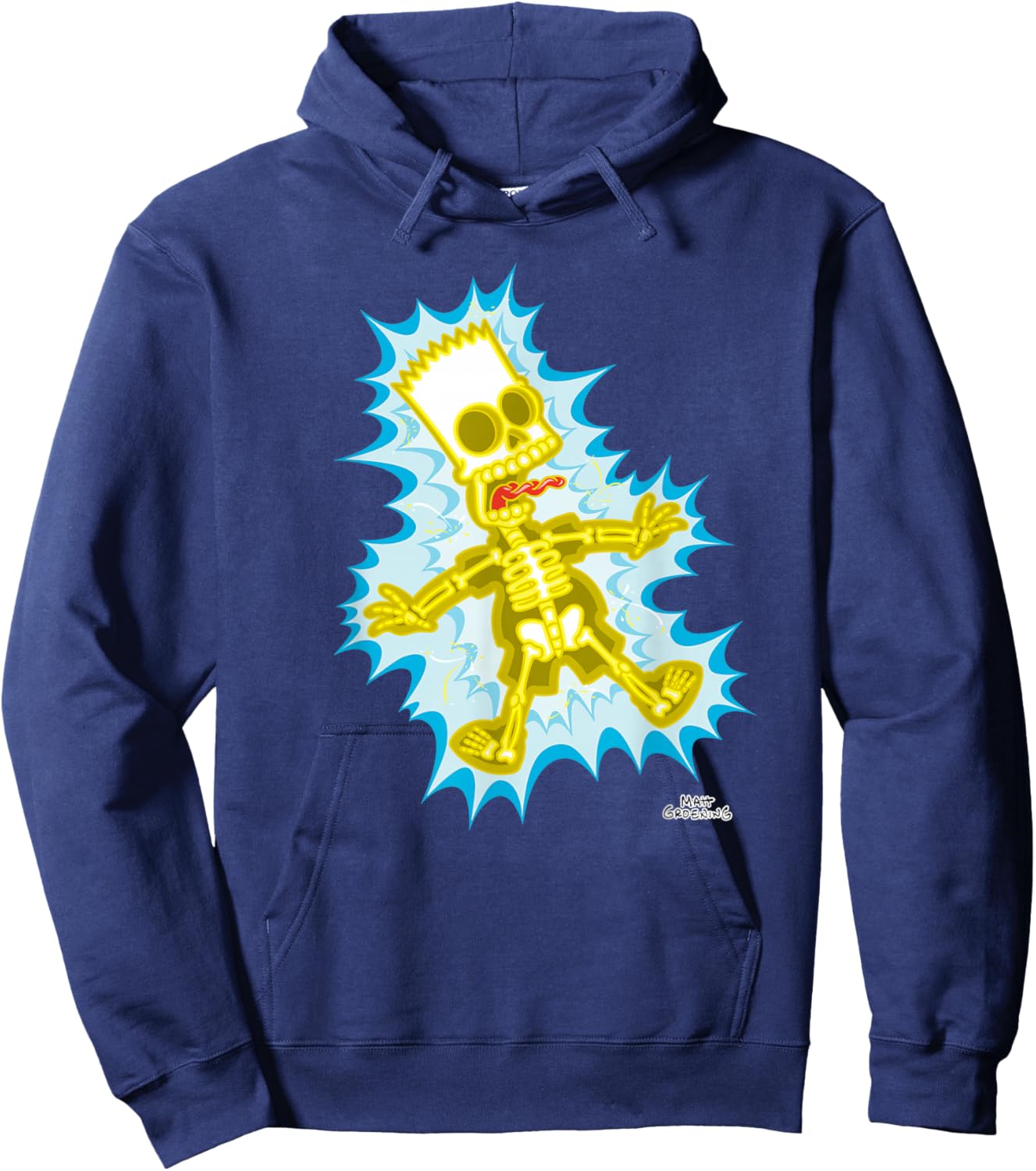 The Simpsons Bart Simpson Skeleton Electro Shock Hoodie - Hoodie | Navy