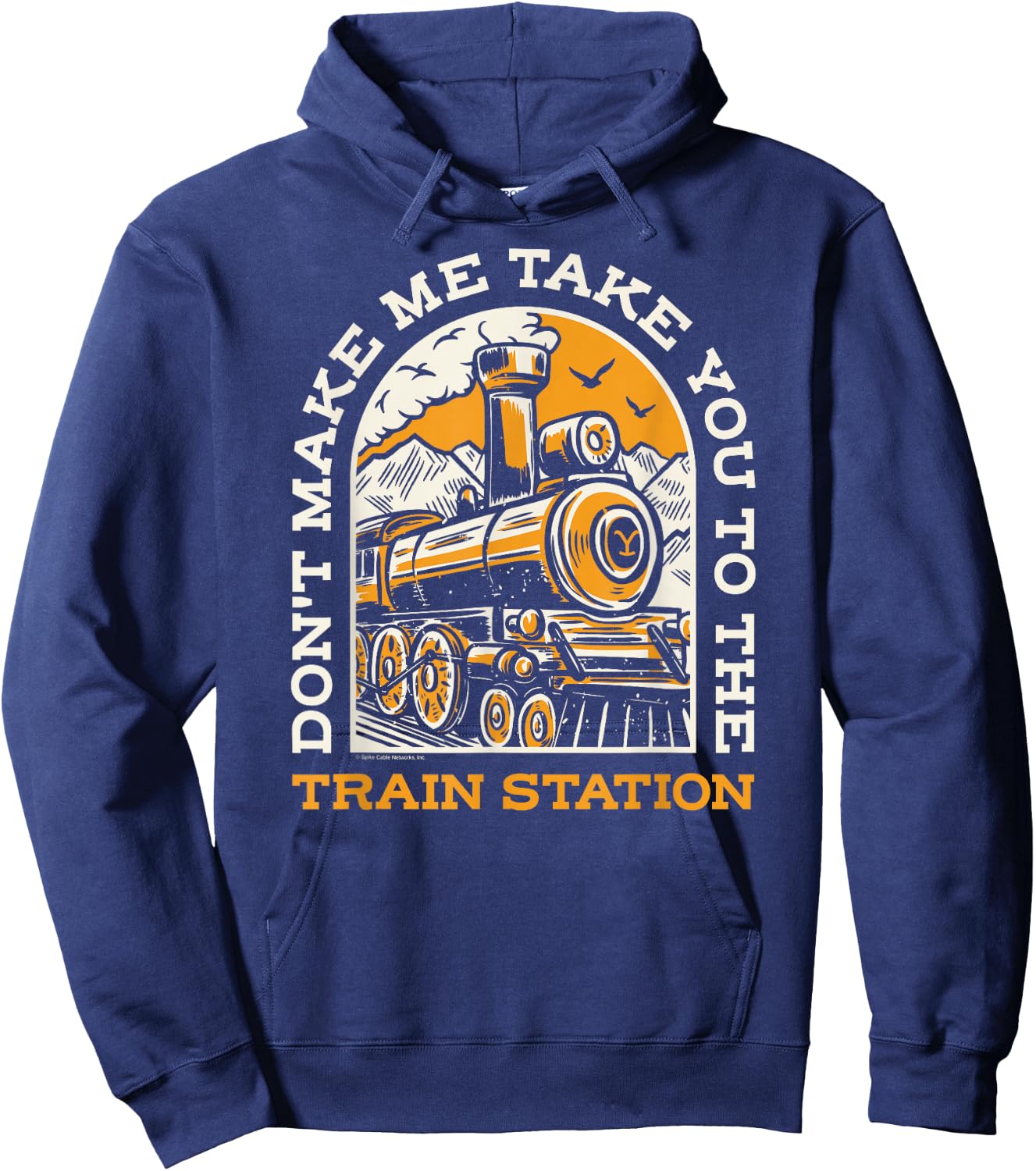 Yellowstone - Don't Make Me Take You To The Train Station Hoodie - Hoodie | Navy