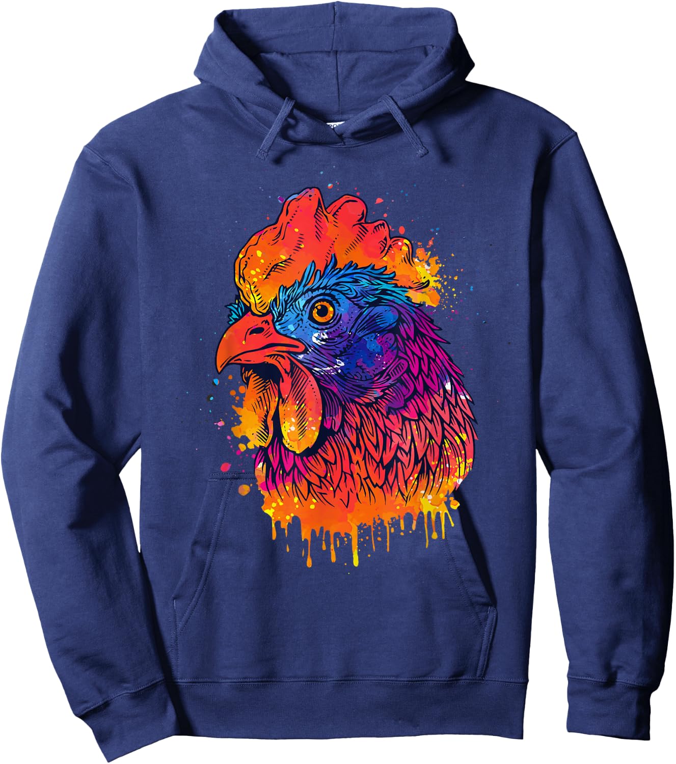Funny Chicken Art Women Chicken Lover Hen Farmer Hoodie - Hoodie | Navy