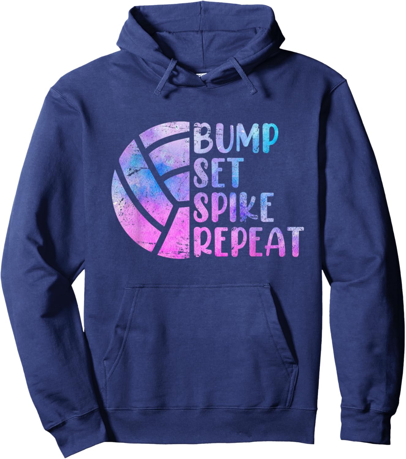 Volleyballer Bump Set Spike Repeat Volleyball Hoodie - Hoodie | Navy