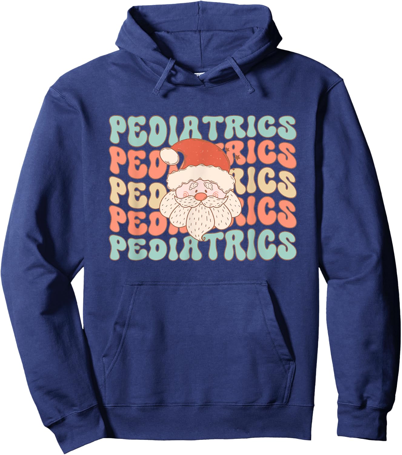 Retro Vintage Pediatric Christmas Santa Pediatric Emergency Hoodie - Hoodie | Navy