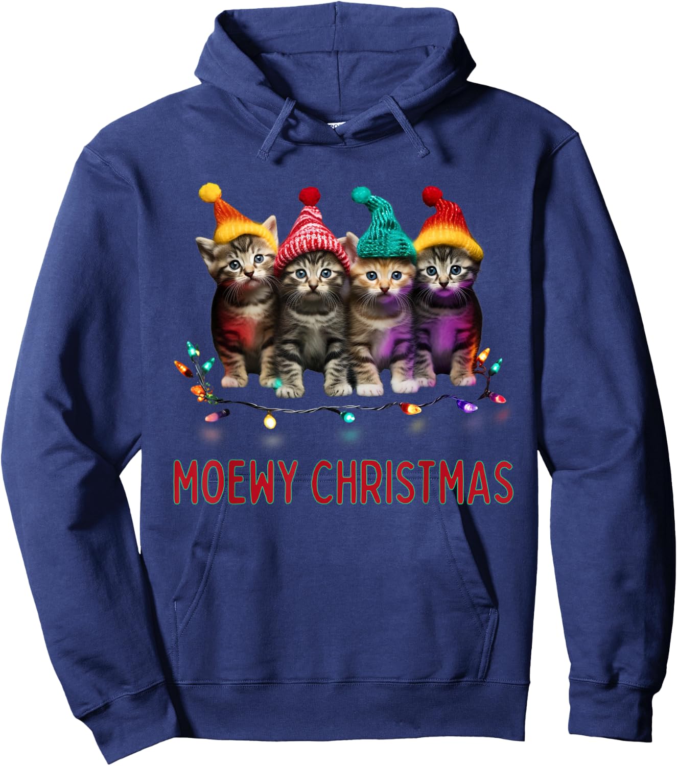 Moewy Christmas - Cat Xmas Hoodie - Hoodie | Navy