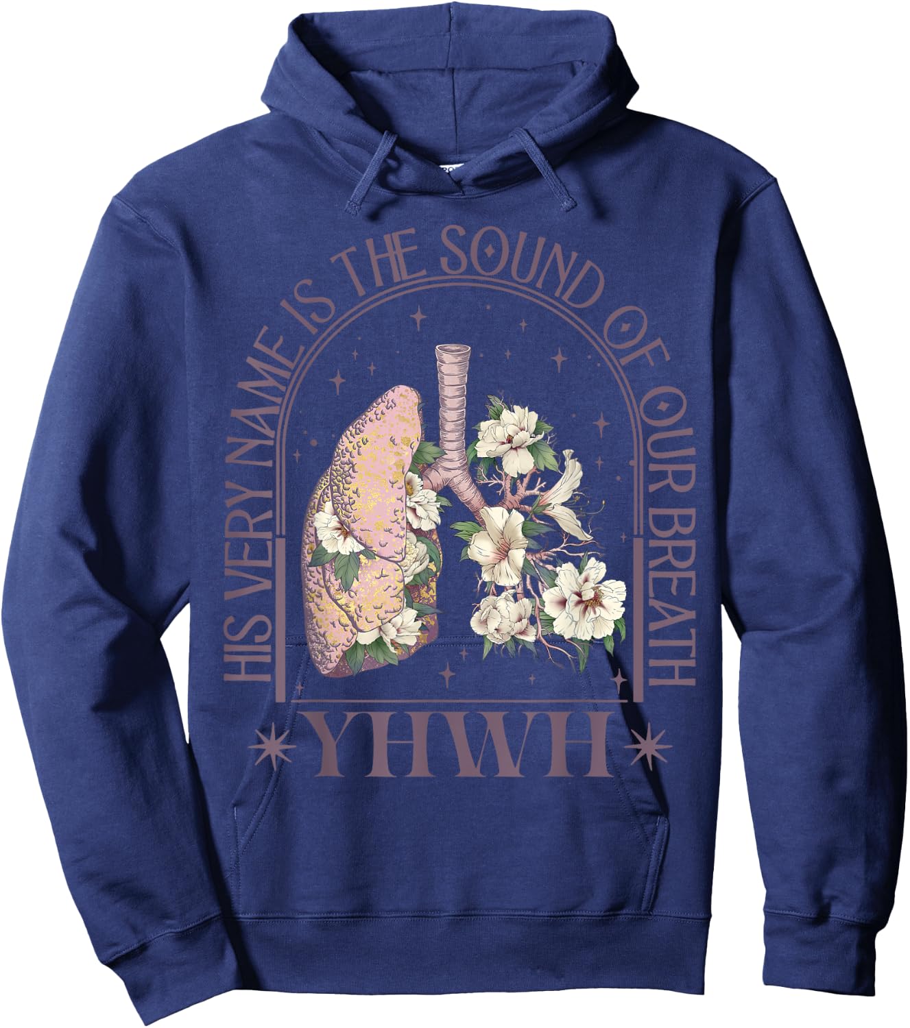 Christian Religious Our Very Breath Speaks His Name YHWH Hoodie - Hoodie | Navy