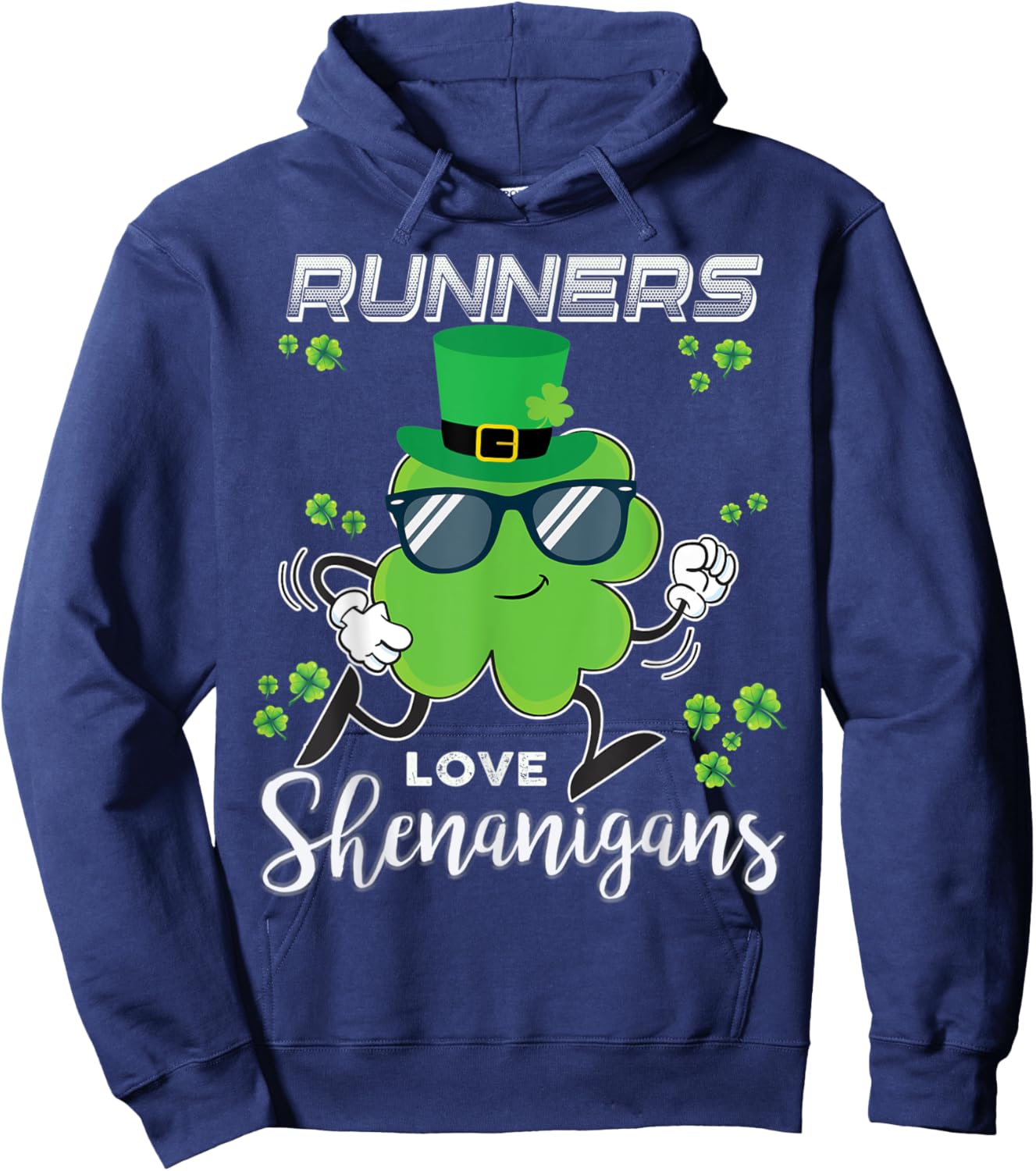 Runners Love Shenanigans Workout Saint Patrick St Patty Hoodie - Hoodie | Navy