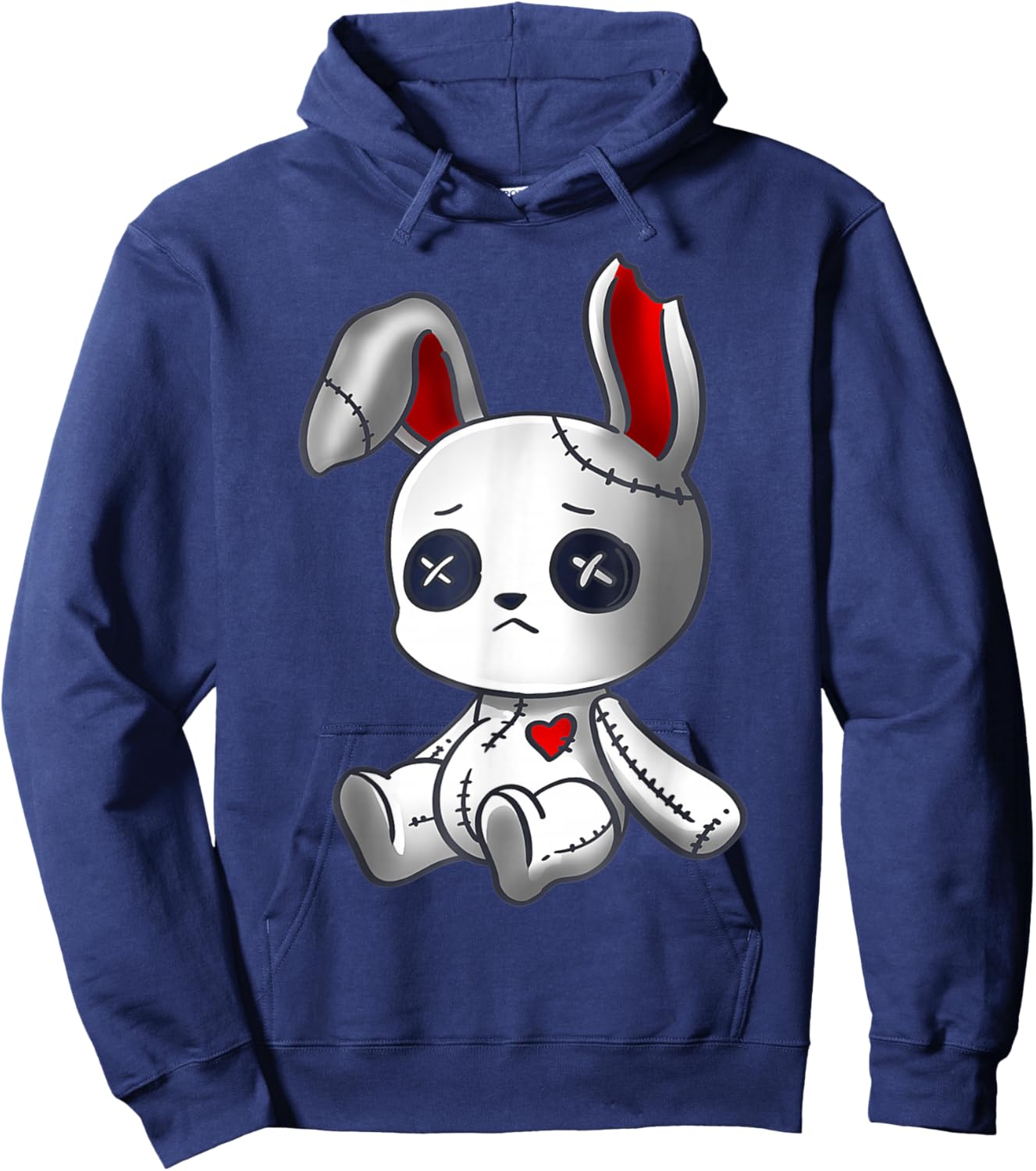 Goth Bunny Shirt Cute Creepy Emo Clothes Kawaii Bunny Hoodie - Hoodie | Navy