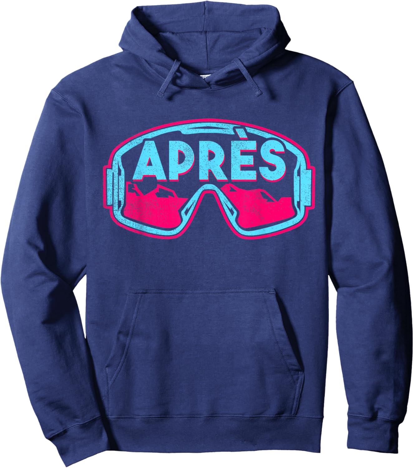 Après, Retro Ski Snowboard Vintage 80s 90s Skiing Outfit Hoodie - Hoodie | Navy