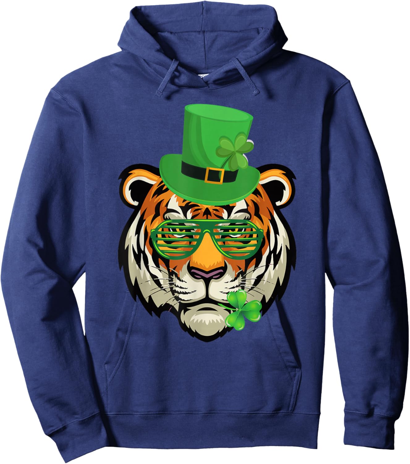 Tiger Leprechaun St Patricks Day Hoodie - Hoodie | Navy