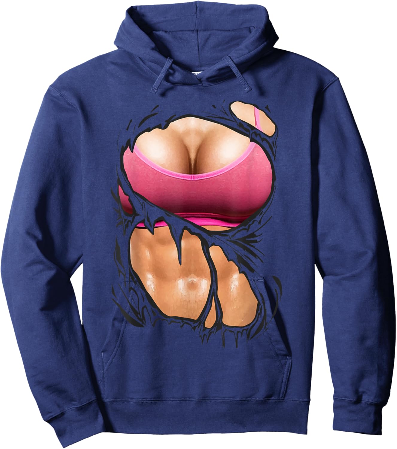Fake Six Pack Abs Bikini Body Fake Hoodie - Hoodie | Navy