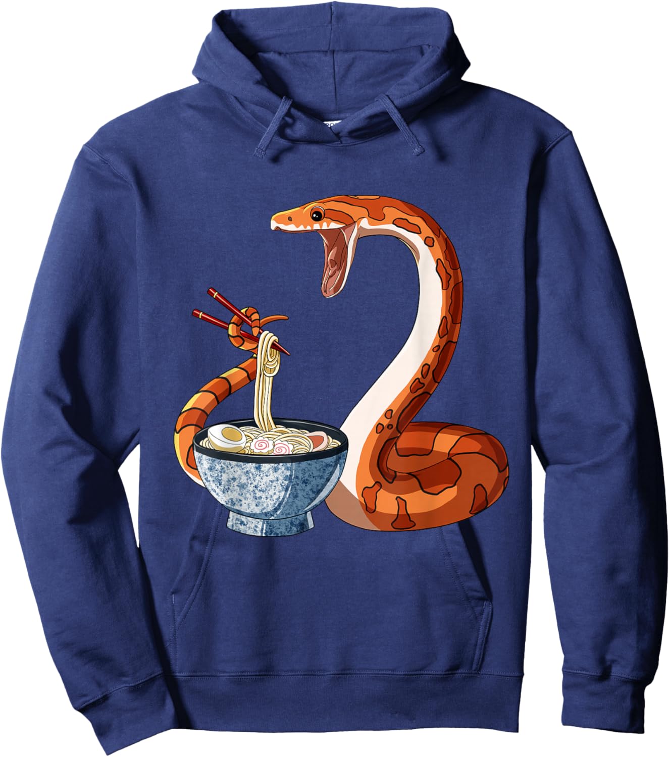 Funny Japanese Kawaii Ramen Corn Snake Hoodie - Hoodie | Navy
