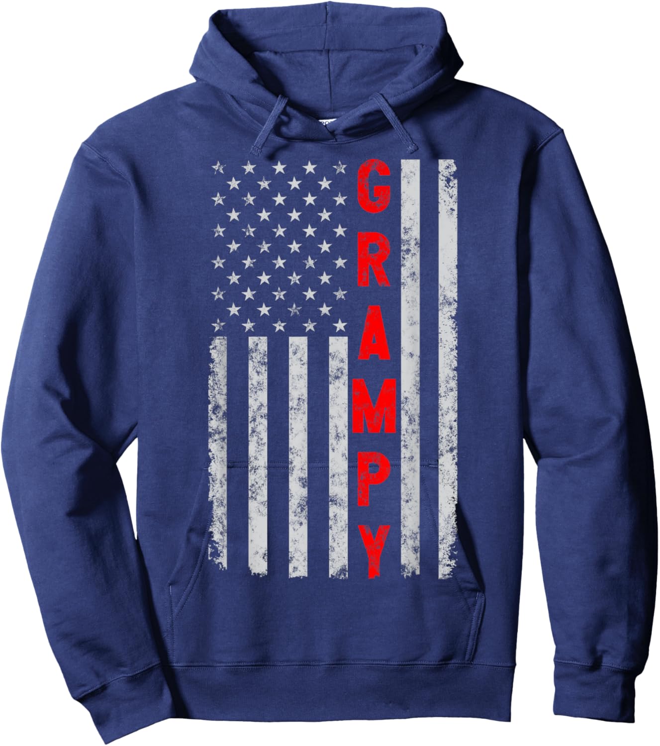 Grampy Funny Fathers Day Vintage Patriotic American flag Hoodie - Hoodie | Navy