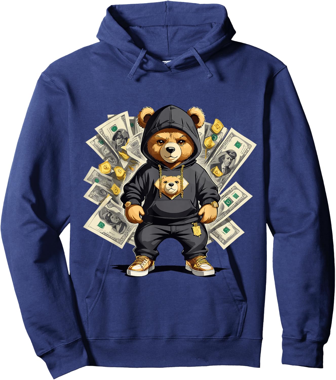 Teddy Bear Hustler Buisness Bear Dollar Street Clothes Hoodie - Hoodie | Navy