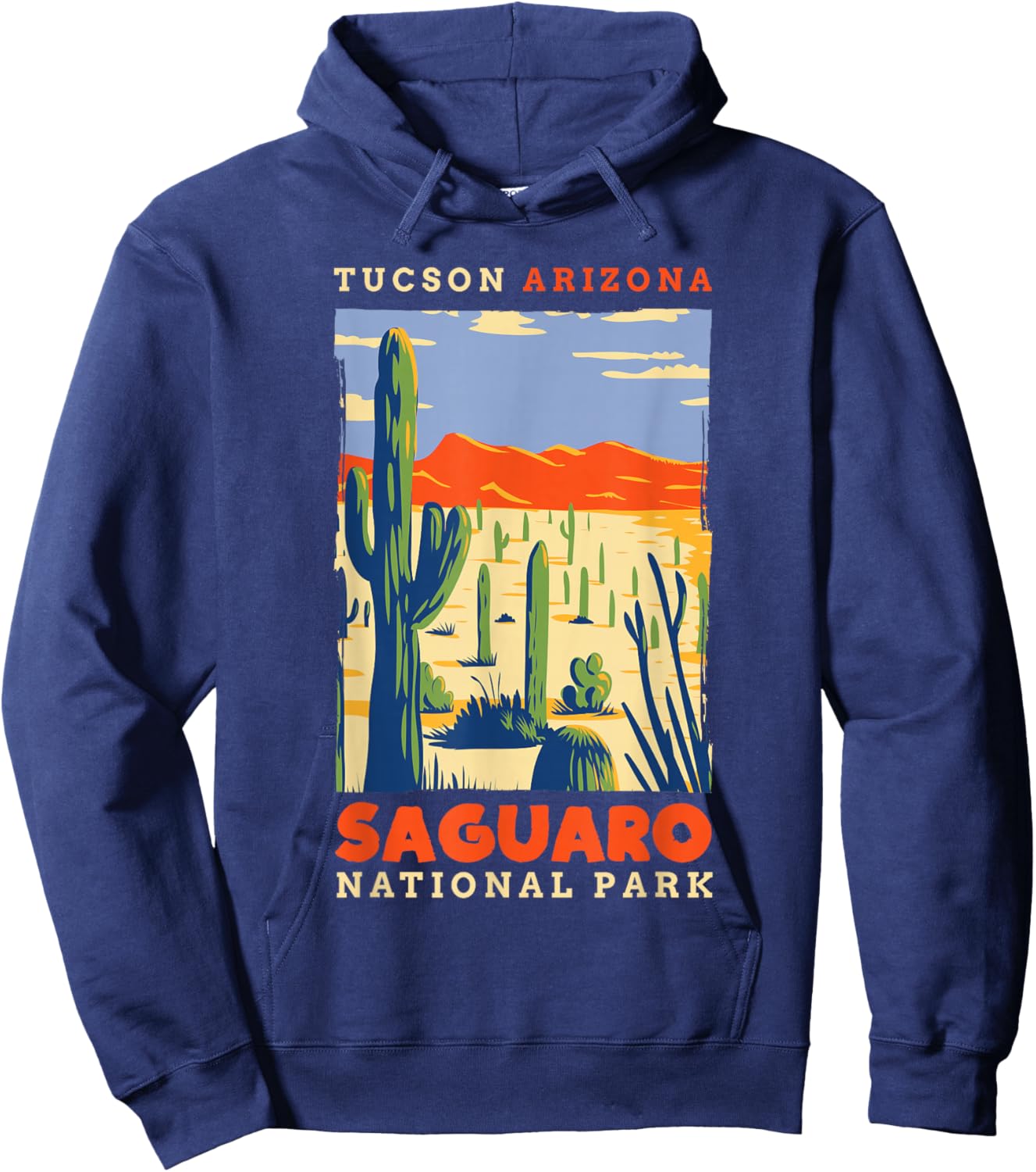 Saguaro US National Park Tucson Arizona Vintage Gift Hoodie - Hoodie | Navy
