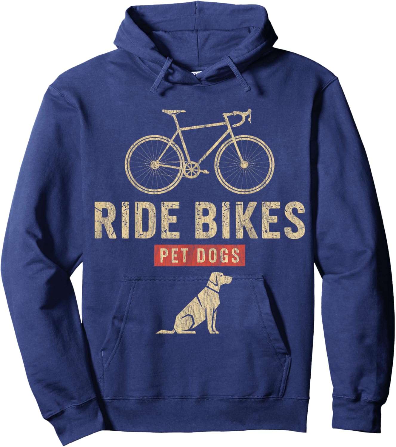 Ride Bikes Pet Dogs – Funny Cycling Dog Lover T-Shirt - Hoodie | Navy