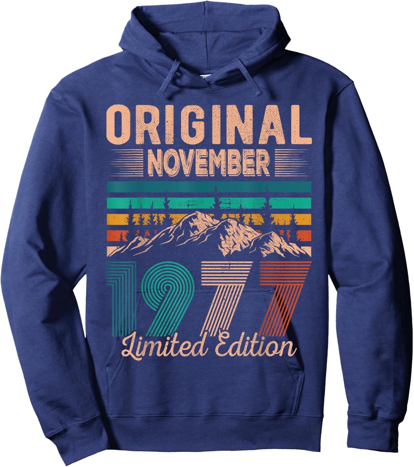 Original November 1977 Born in November 1977 Birthday Hoodie - Hoodie | Navy