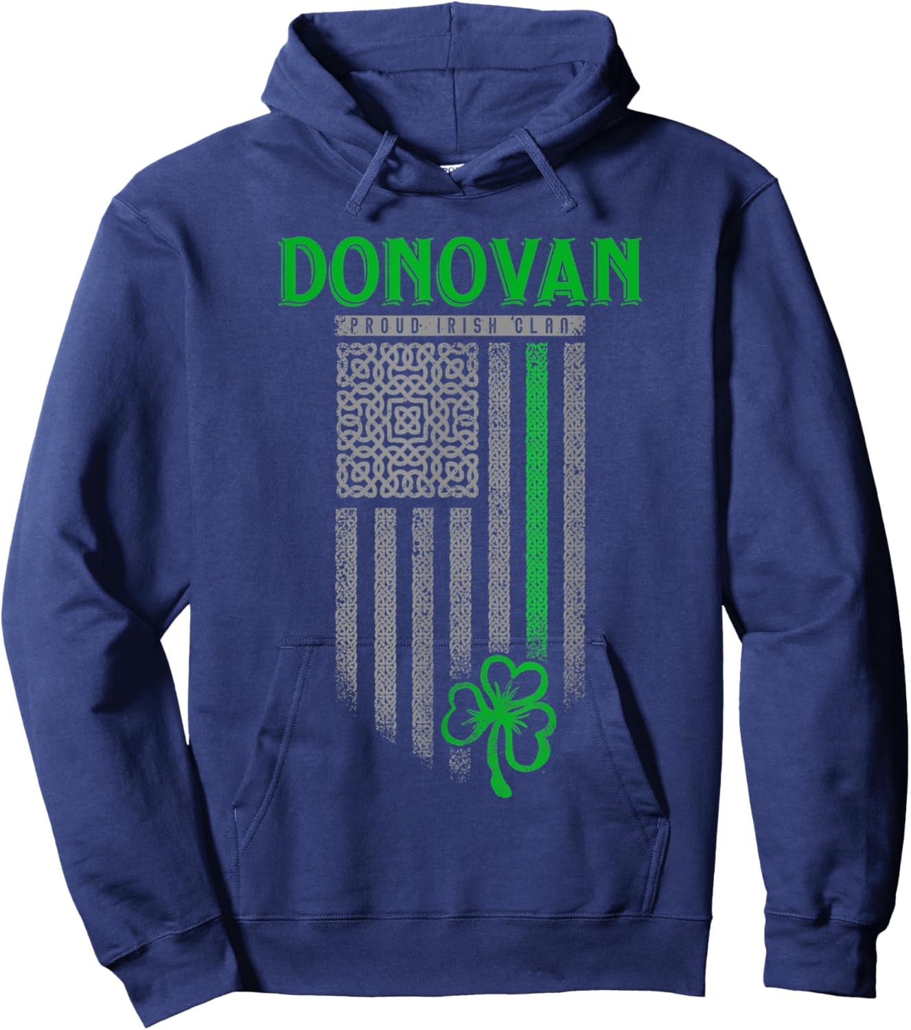 Donovan Irish Heritage Shamrock USA Flag - Donovan Family Kids Men Hoodie - Hoodie | Navy