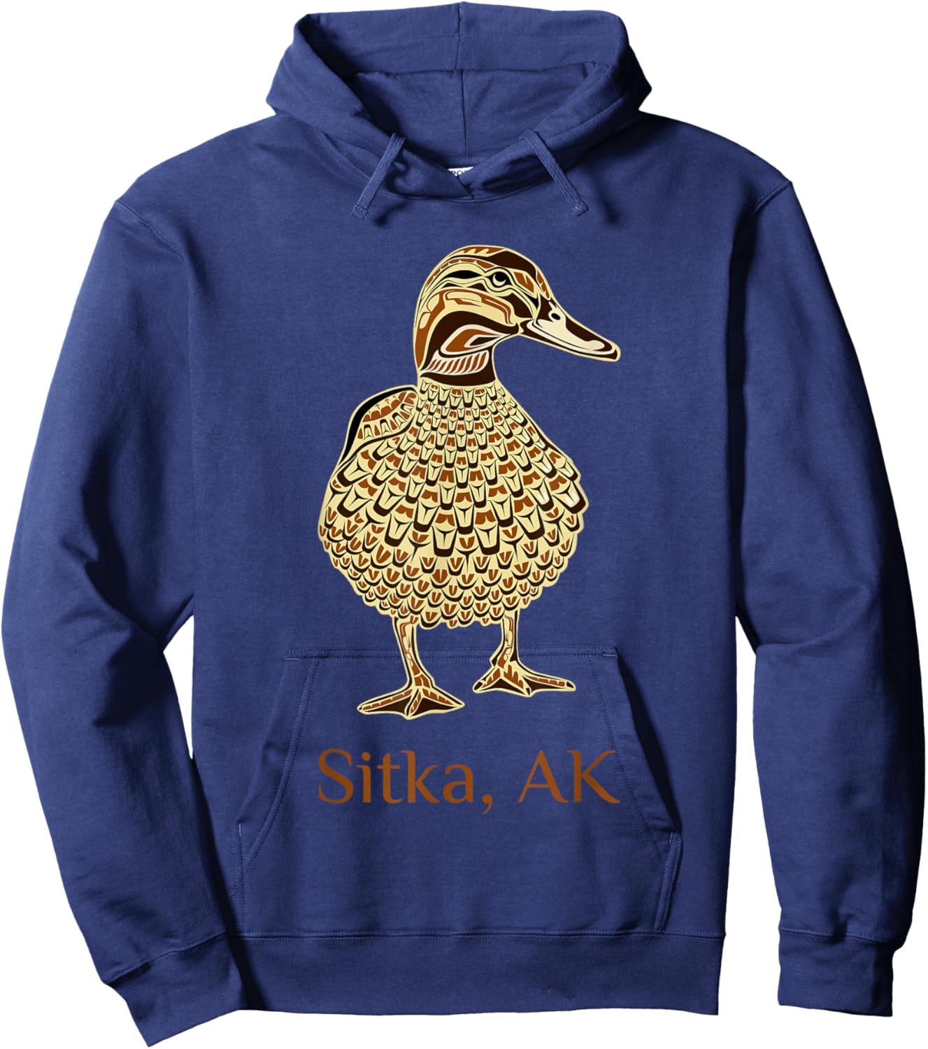 Sitka Alaska Mallard Duck Bird Lover Native American Style Hoodie - Hoodie | Navy