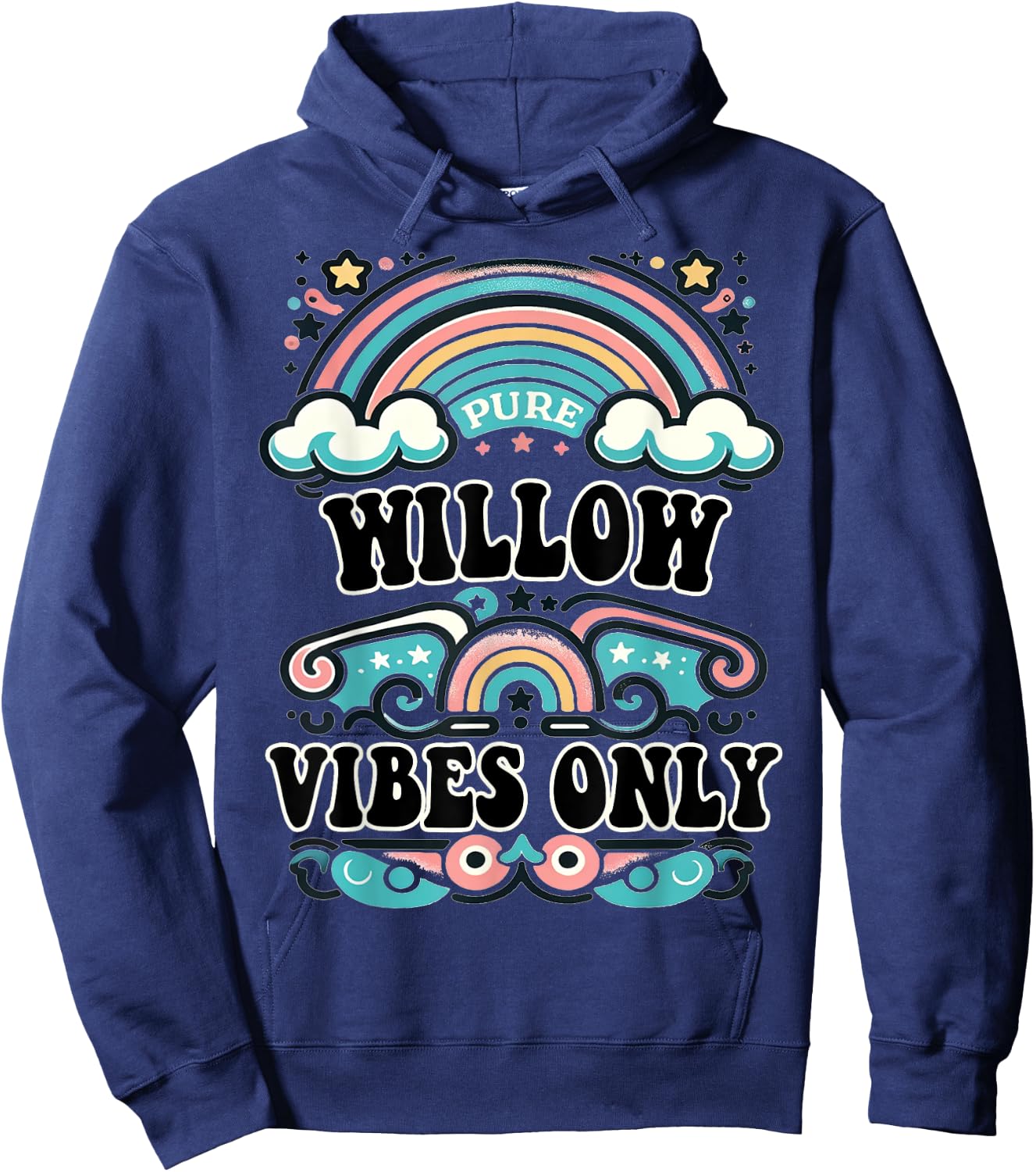 WILLOW Vibes Only Cute Retro Girls WILLOW Name Hoodie - Hoodie | Navy