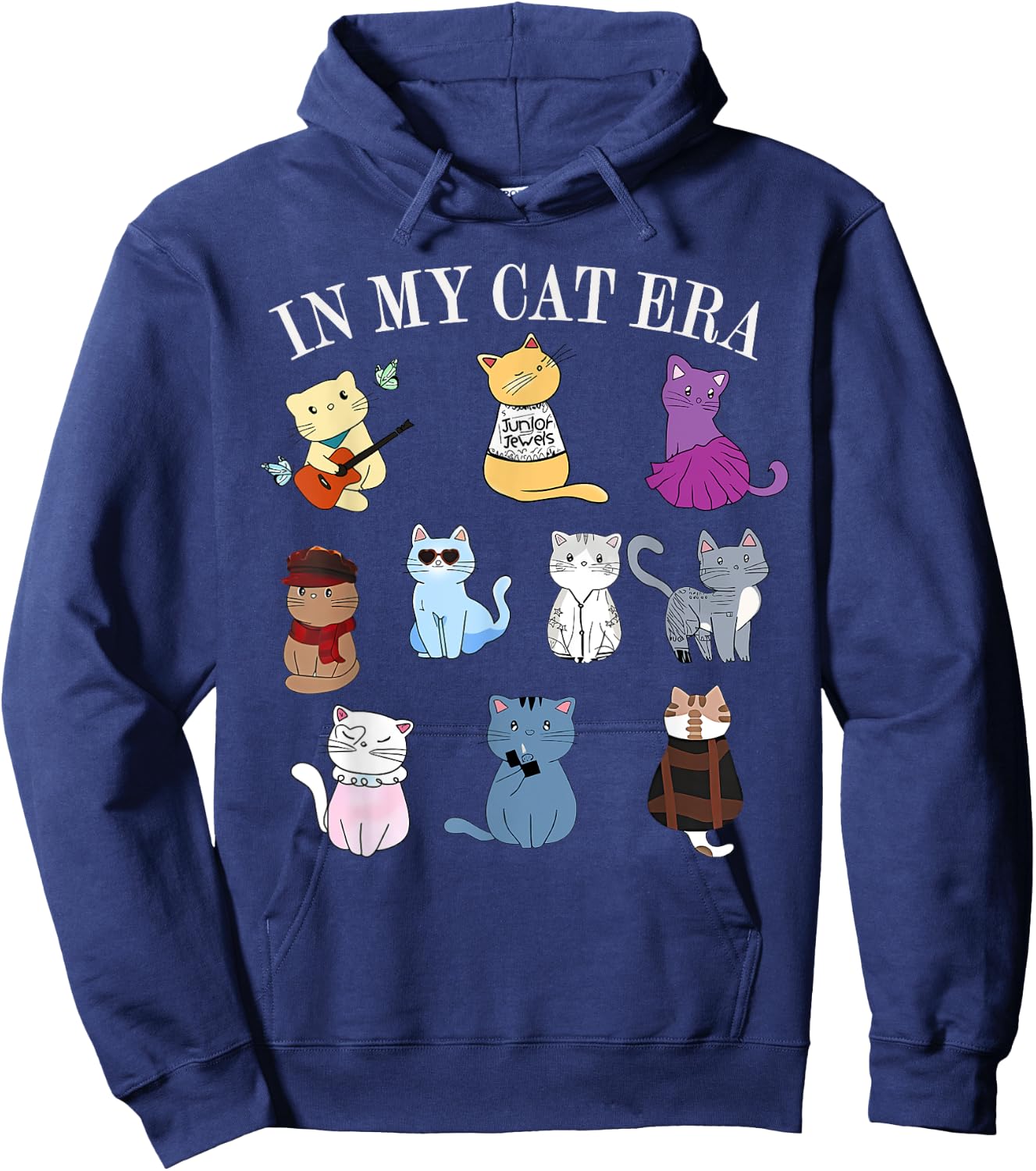 In My Cat Era Kitten Cat Lover Funny Groovy Retro Men Women Hoodie - Hoodie | Navy