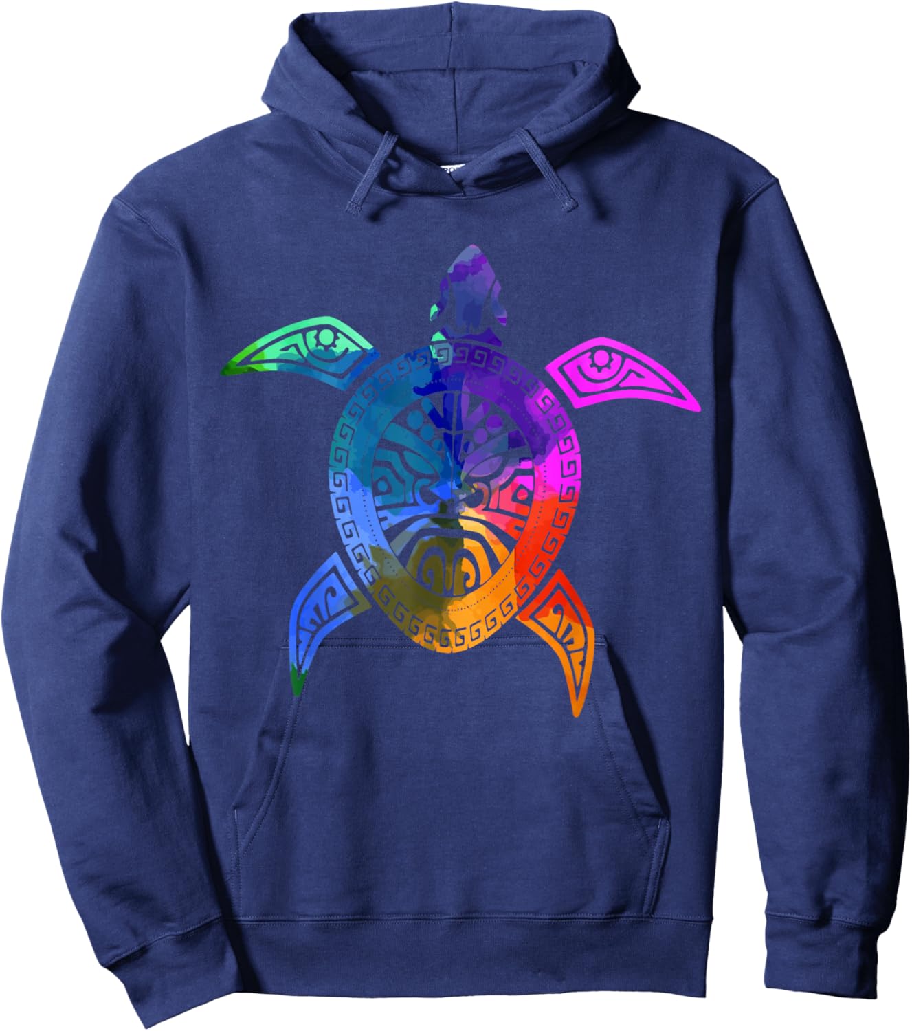 Turtle Hawaiian Tribal Pattern Diver Hoodie - Hoodie | Navy