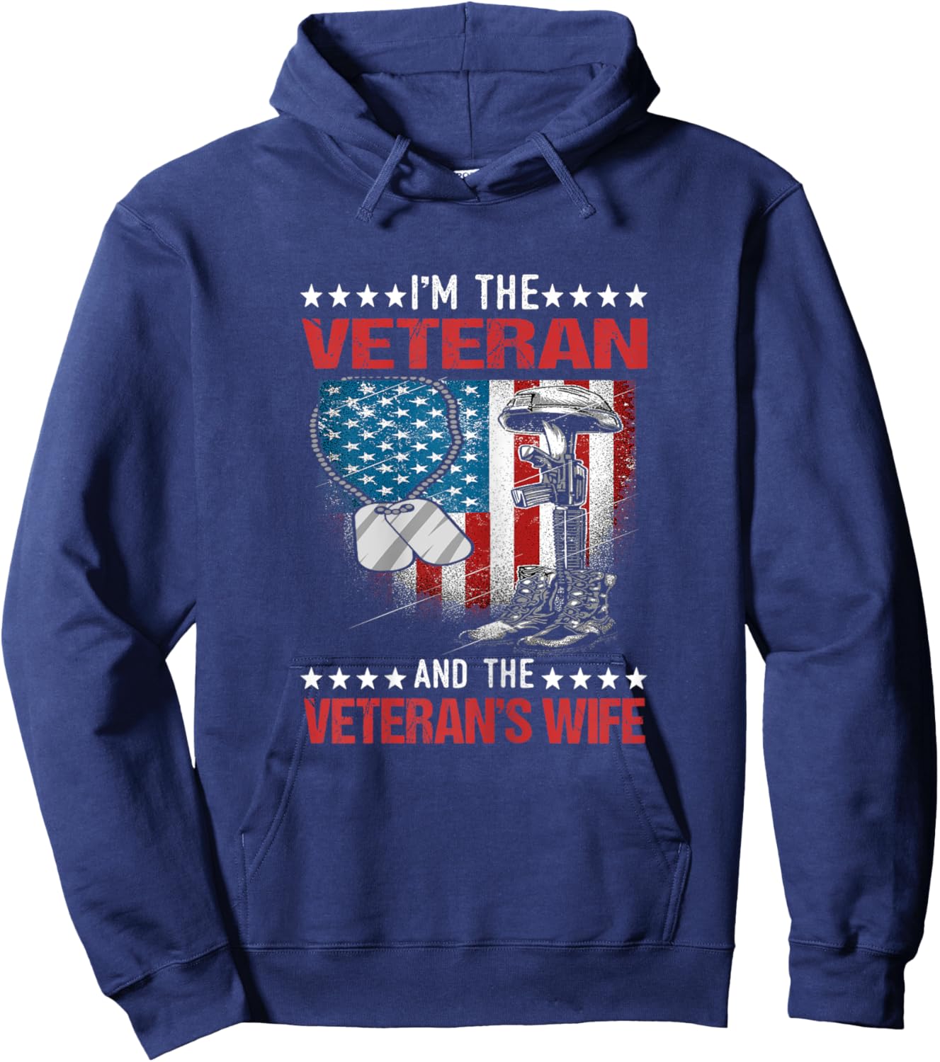 I'm The Veteran and The Veteran's Wife - Female Veterans Hoodie - Hoodie | Navy