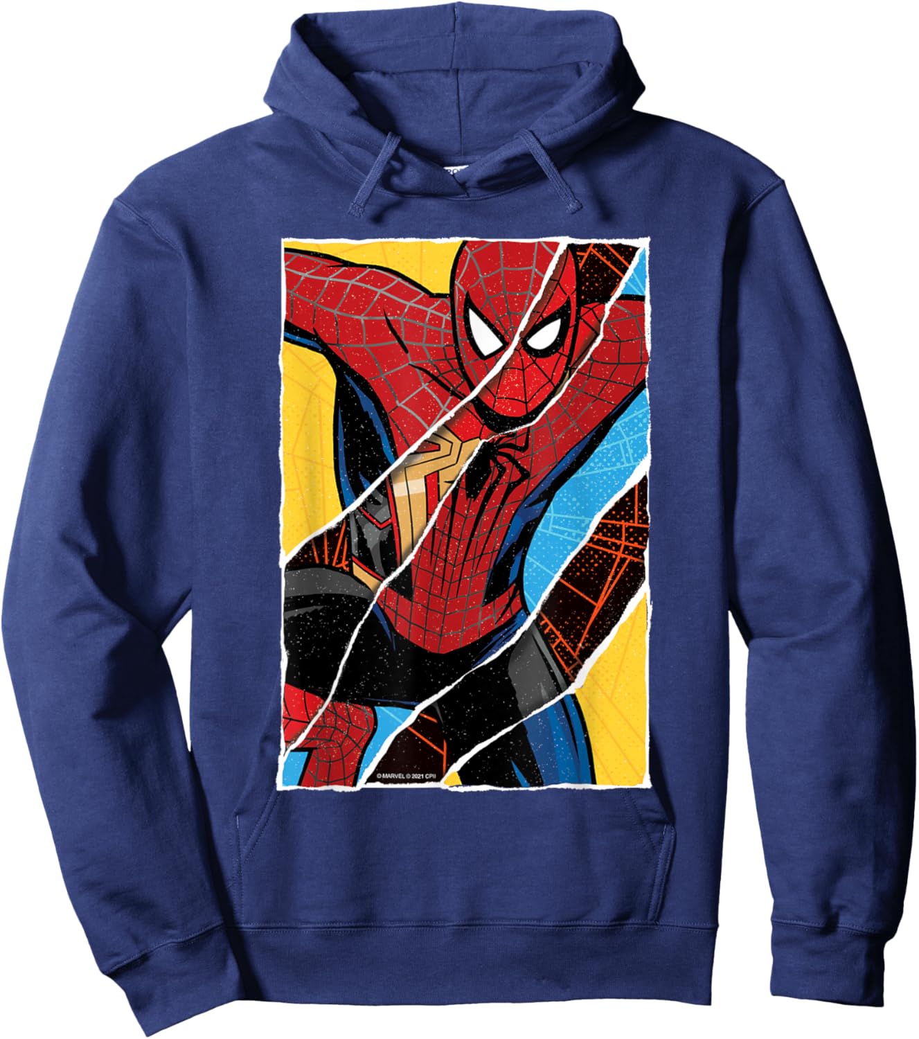 Marvel Spider-Man: No Way Home Spider-Men Comic Collage Hoodie - Hoodie | Navy