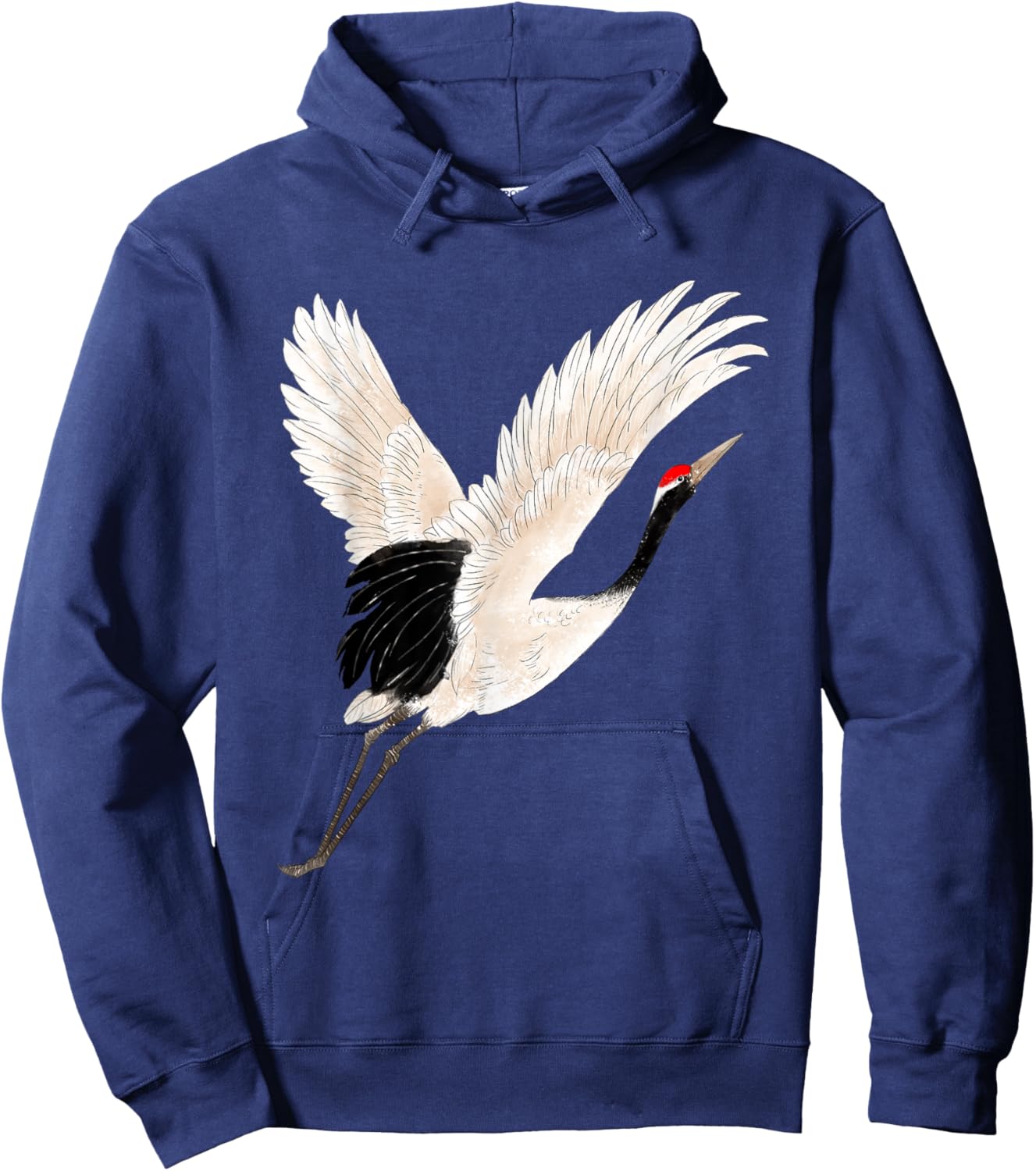 Snow Crane Bird White Bird Watching Expert Bird Photographer Hoodie - Hoodie | Navy