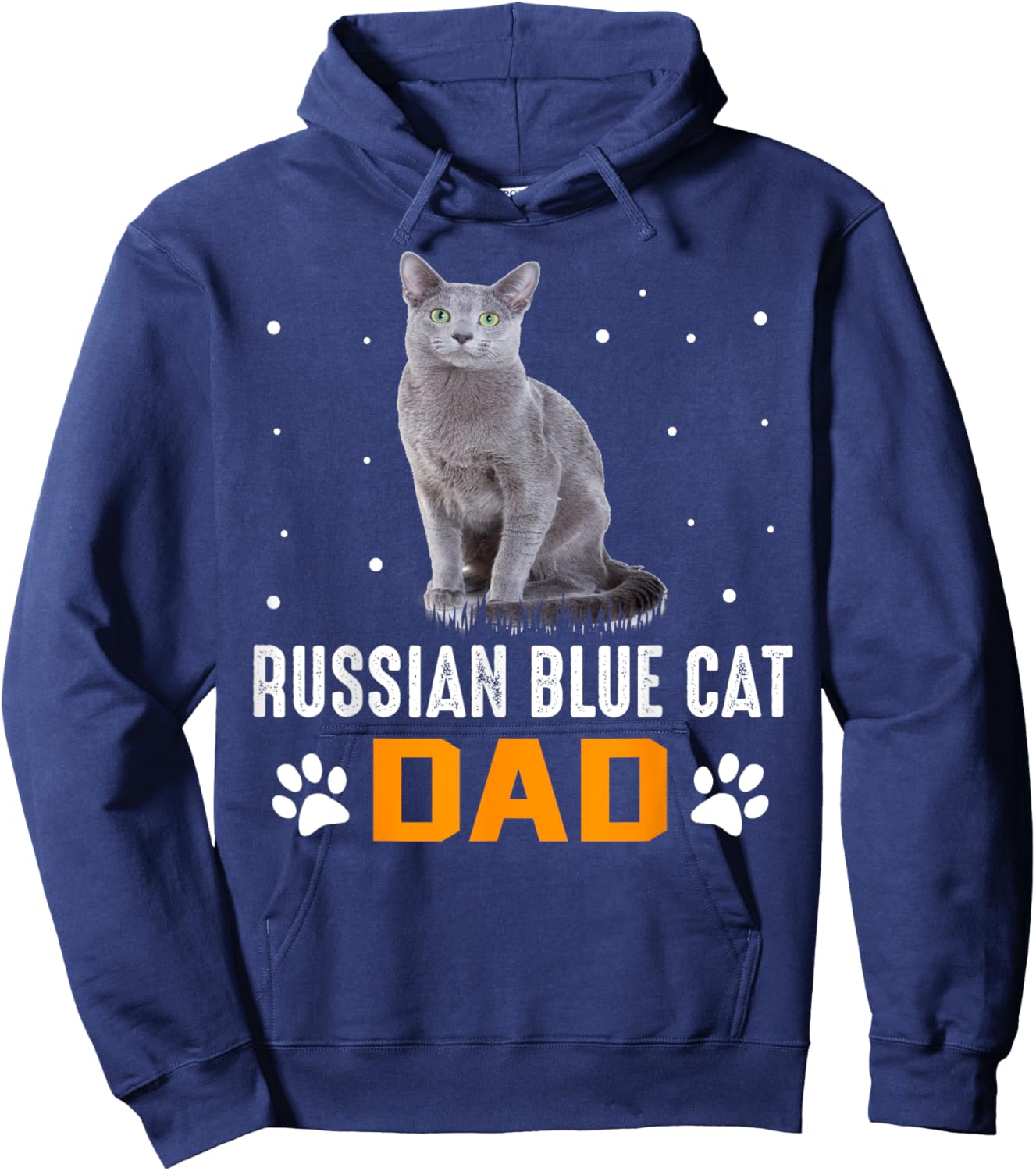 Cat - Russian Blue Dad - Russian Blue Cat Hoodie - Hoodie | Navy