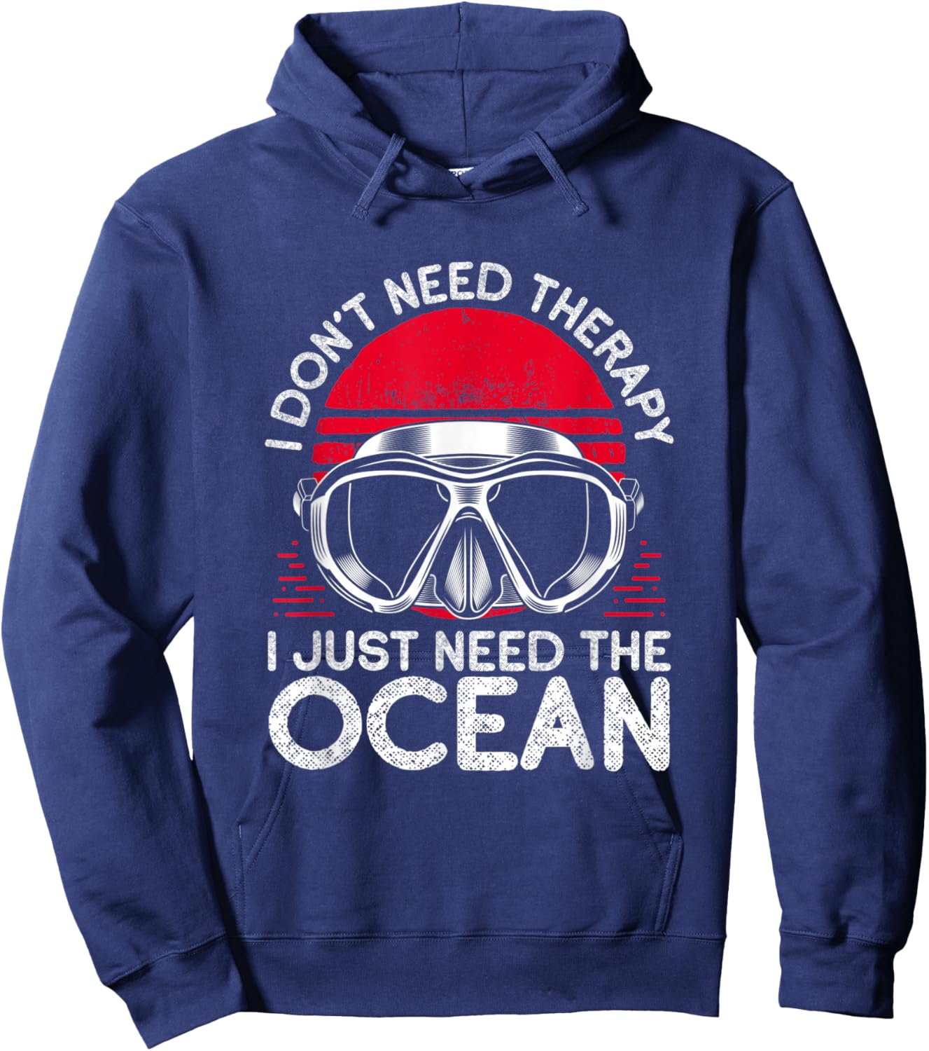 I Don’t Need Therapy I Need The Ocean Hoodie - Hoodie | Navy