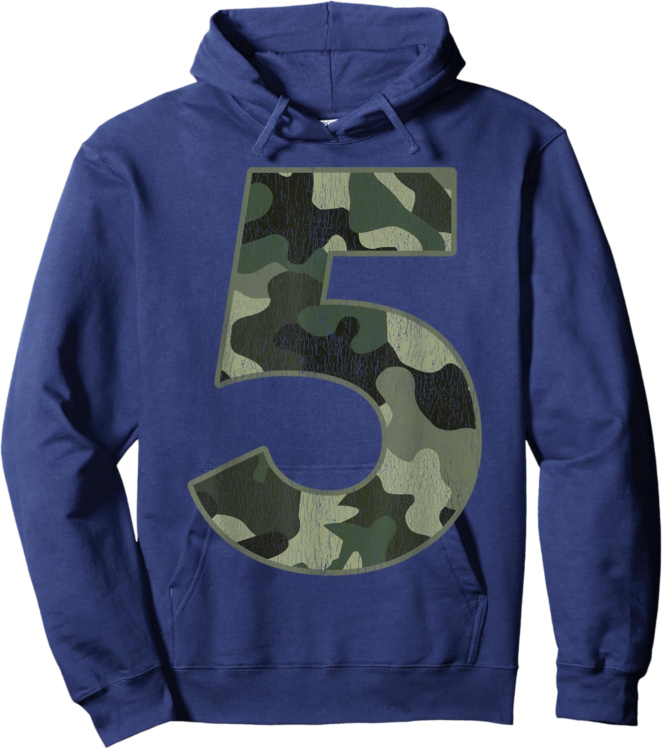 5th Birthday Army Birthday Party 5 Years Old Camo Number 5 Hoodie - Hoodie | Navy