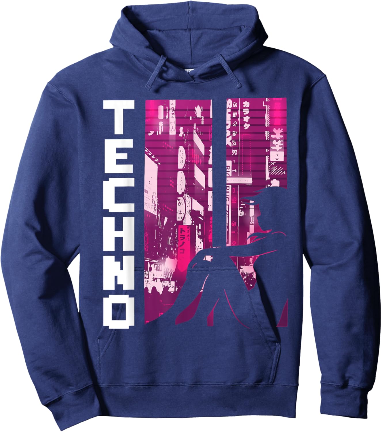 Techno Electronic Music Rave Festival Raver Hoodie - Hoodie | Navy