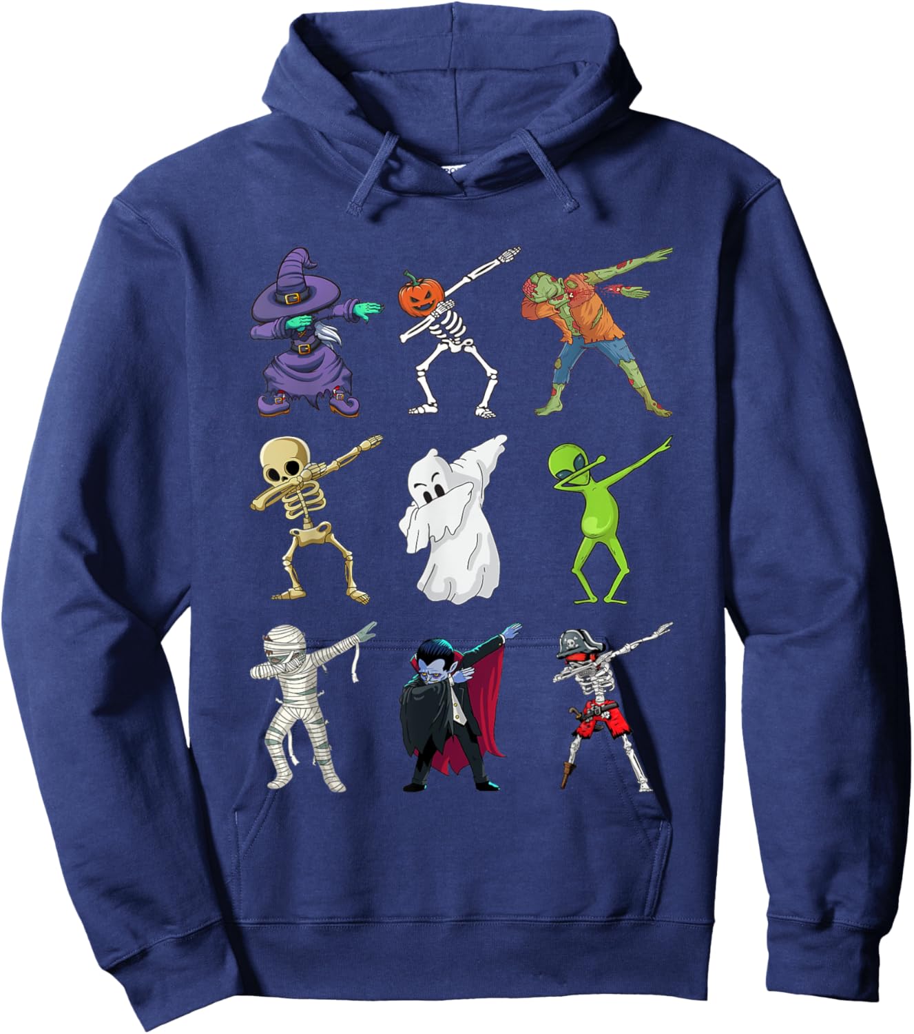 Halloween Dabbing Skeleton Witch Vampire Mummy Zombie Pirate Hoodie - Hoodie | Navy
