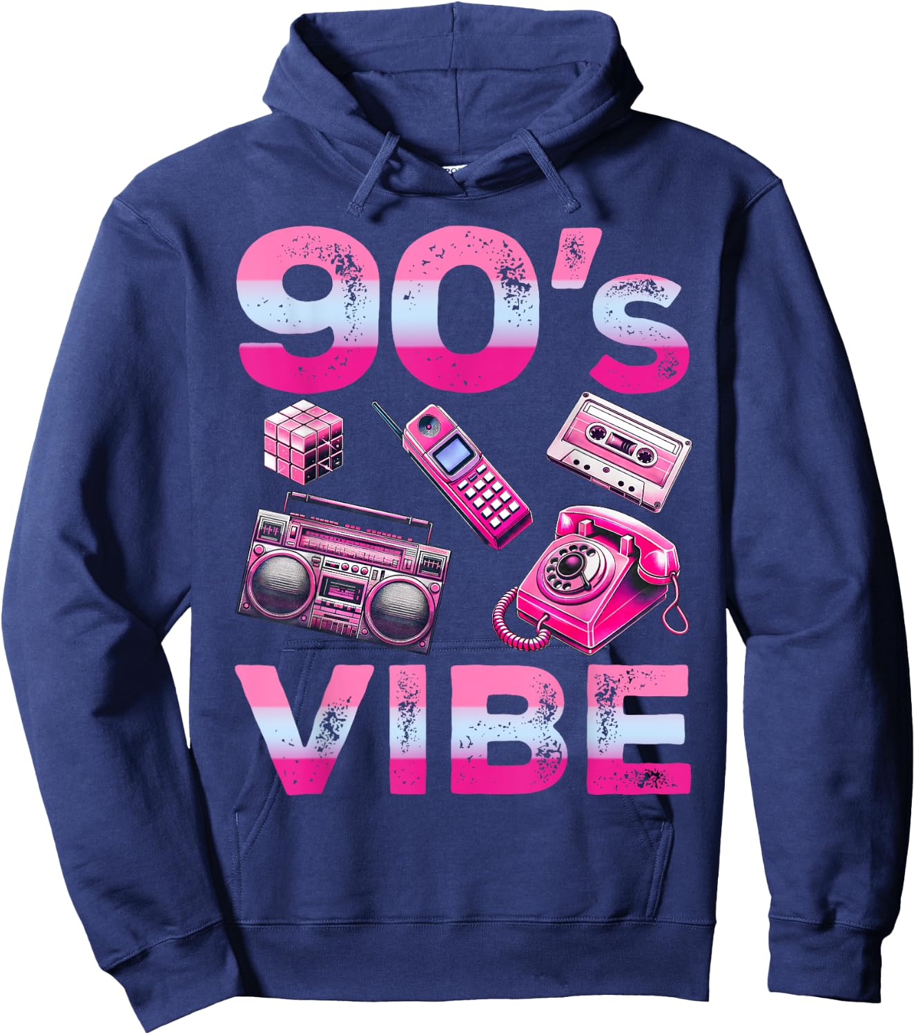 90s Vibe 1990s Vintage Style Nineties Retro Party Hoodie - Hoodie | Navy