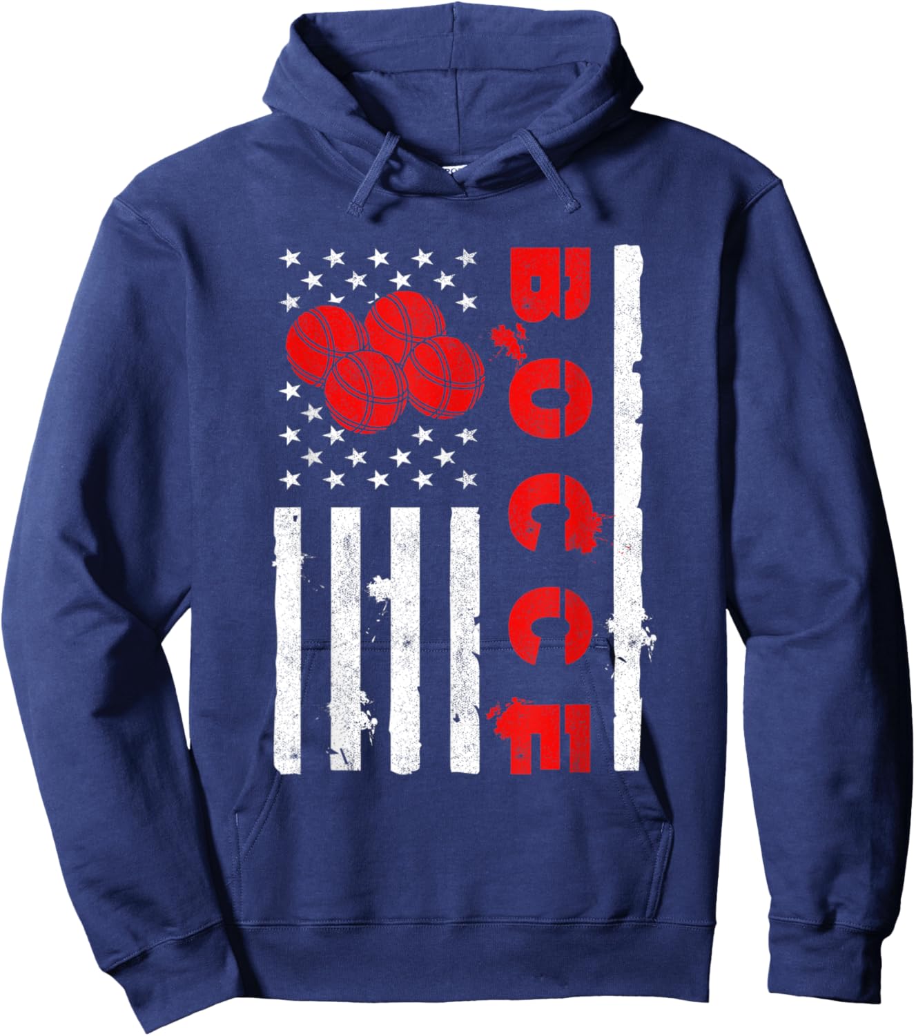 American Flag Bocce Ball Player USA Bocce Team Kids Men Hoodie - Hoodie | Navy
