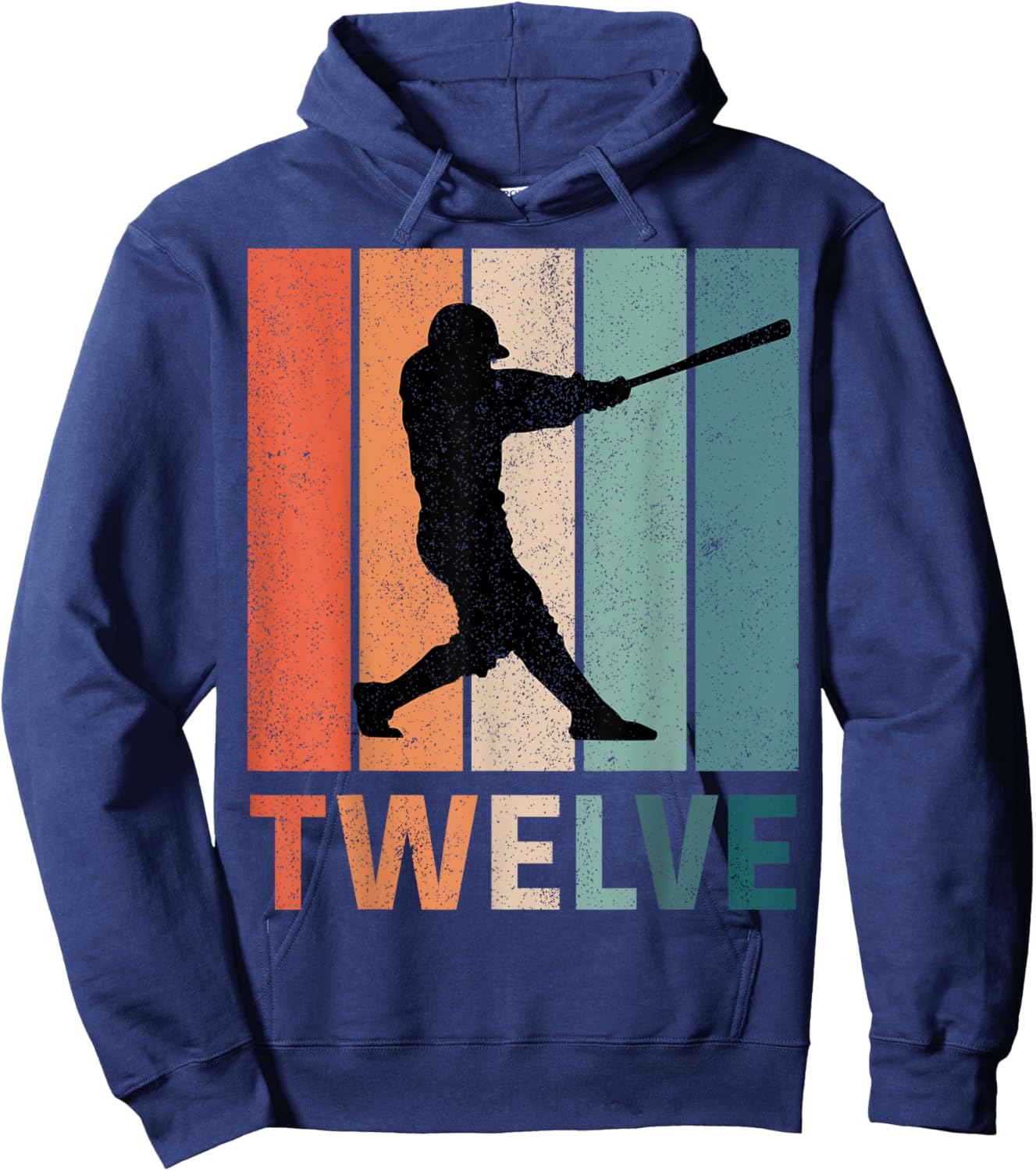 12th Birthday Retro Baseball Player Boys Kids 12 Years Old Hoodie - Hoodie | Navy