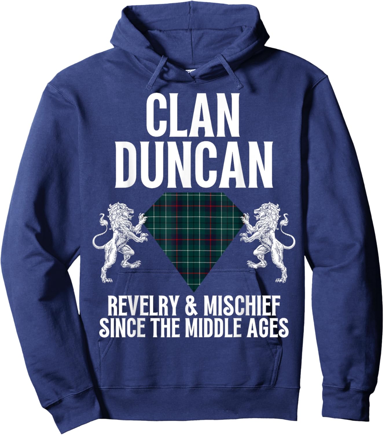 HighlandFour Duncan Clan Scottish Name Coat Of Arms Tartan Family Party Hoodie - Hoodie | Navy