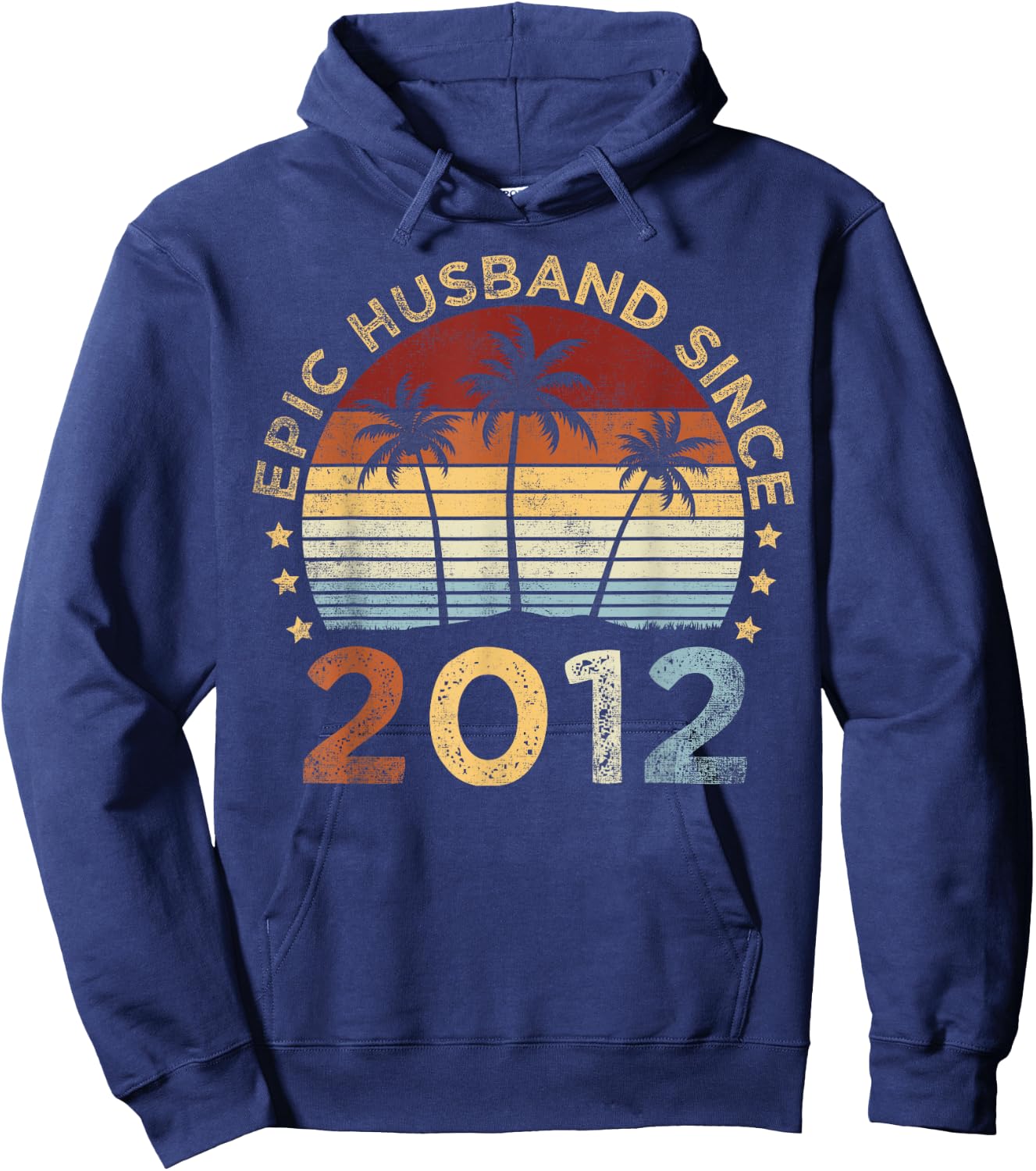 Epic Husband Since 2012 11th Wedding Anniversary Hoodie - Hoodie | Navy